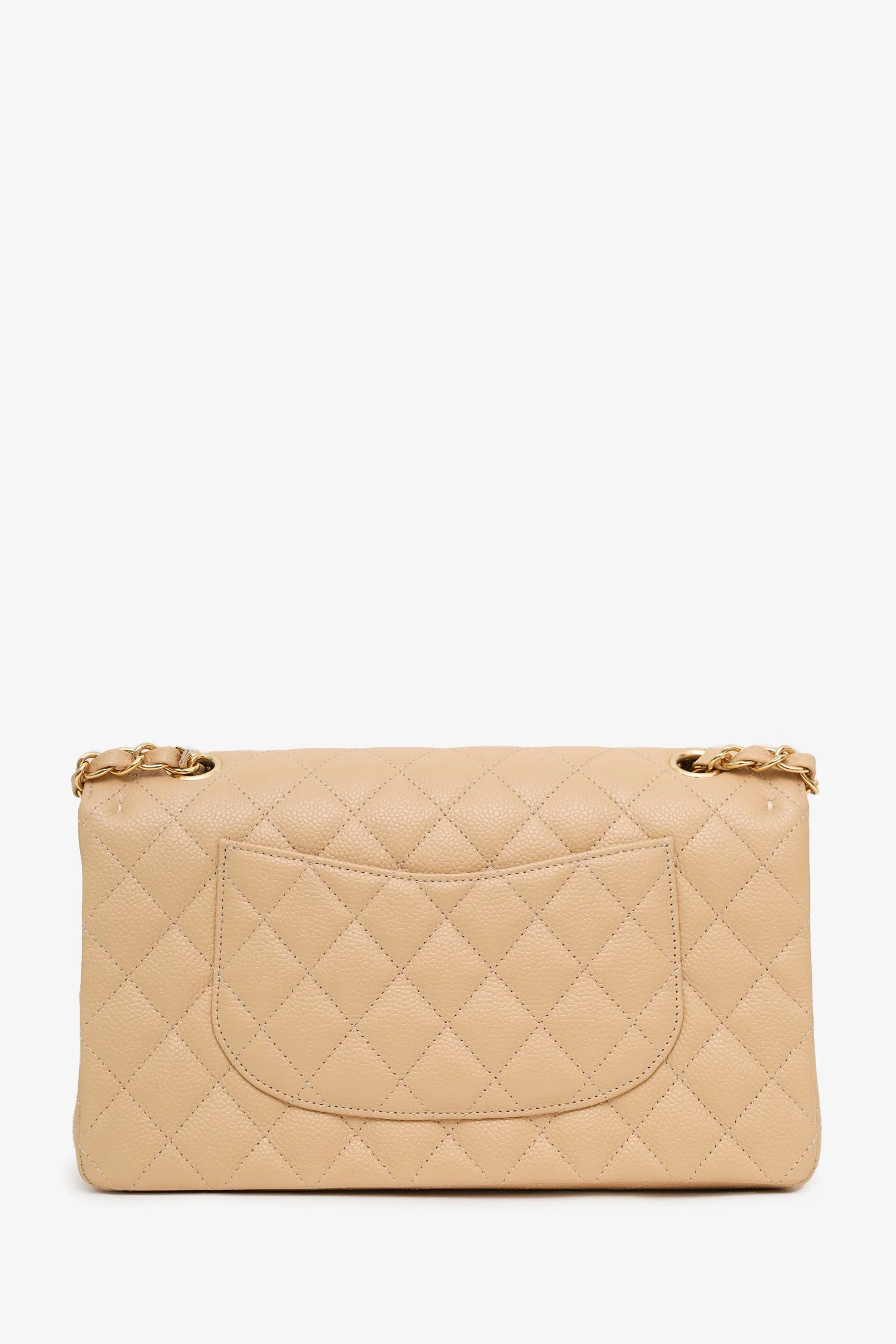 Pre-Loved Chanel™ Beige Caviar Medium Classic Double Flap Bag - Image 2