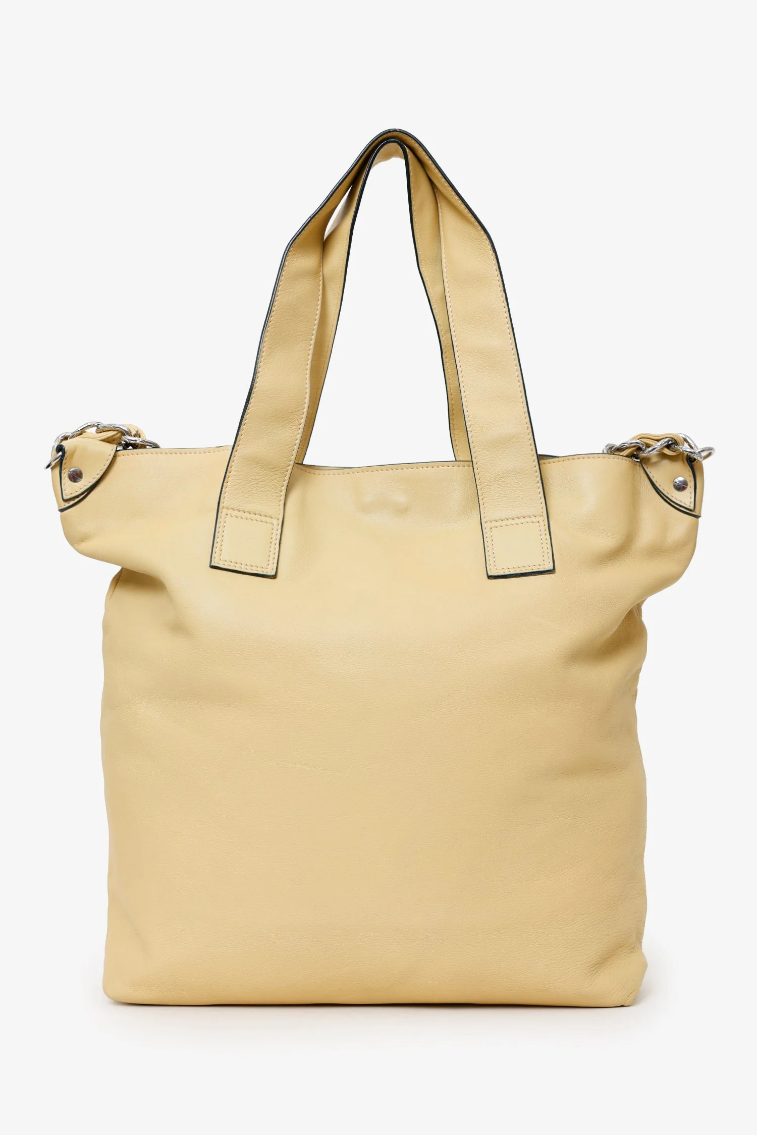 Pre-Loved Chanel™ Beige Lambskin Large Edgy Tote Bag - Image 3