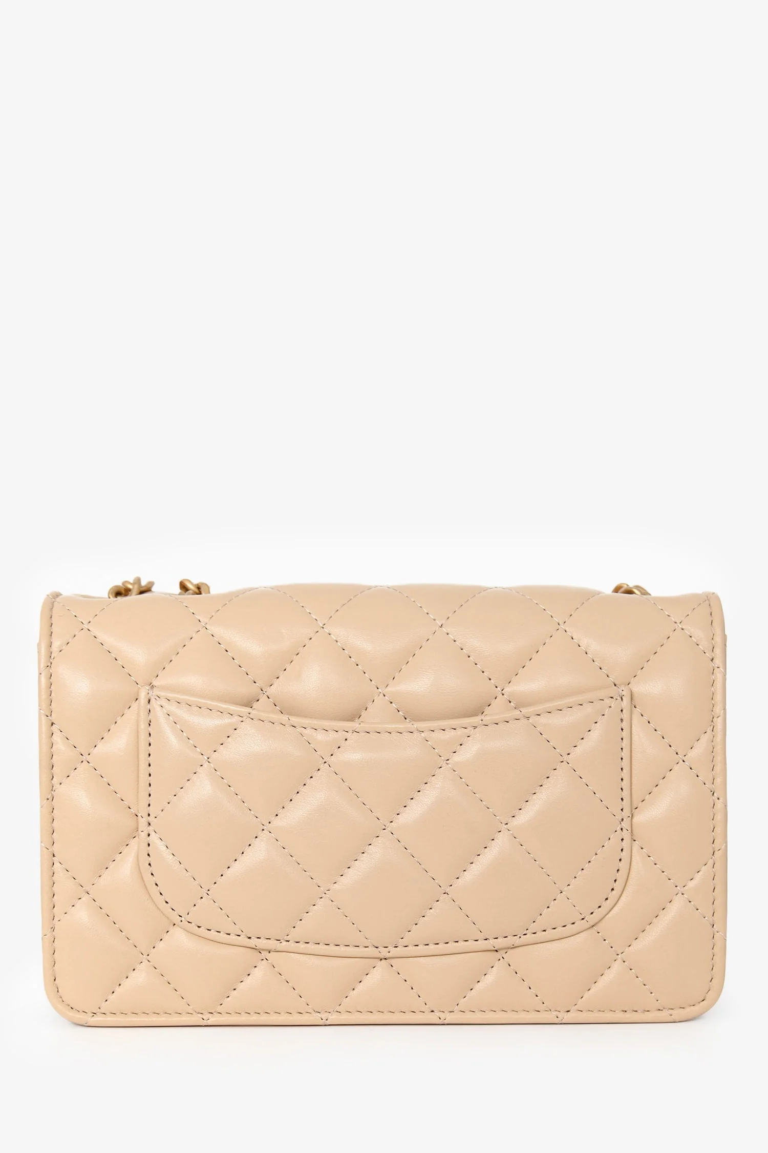 Chanel™ Beige Lambskin Leather 'All Slide' Wallet on Chain - Image 2