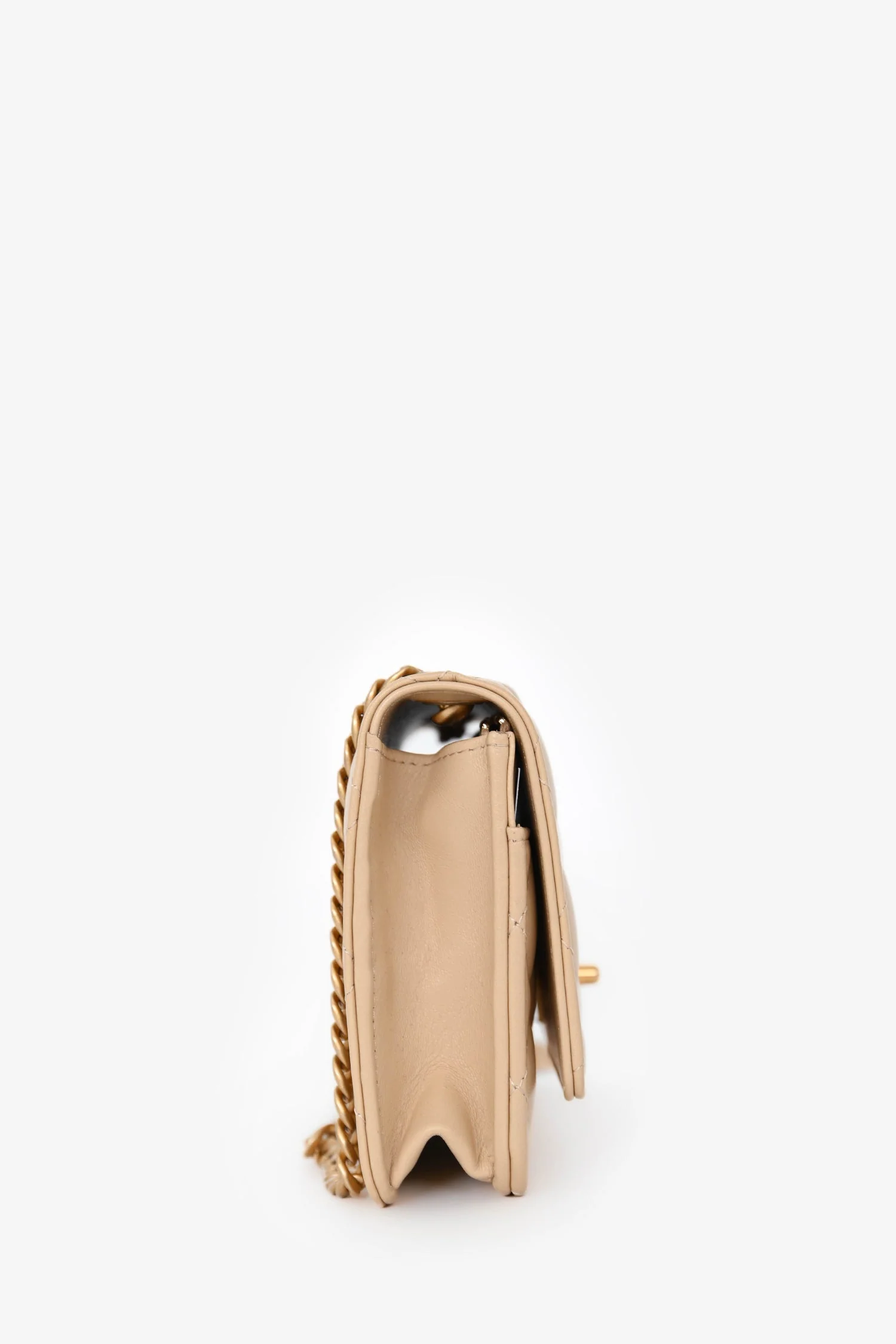 Chanel™ Beige Lambskin Leather 'All Slide' Wallet on Chain - Image 3