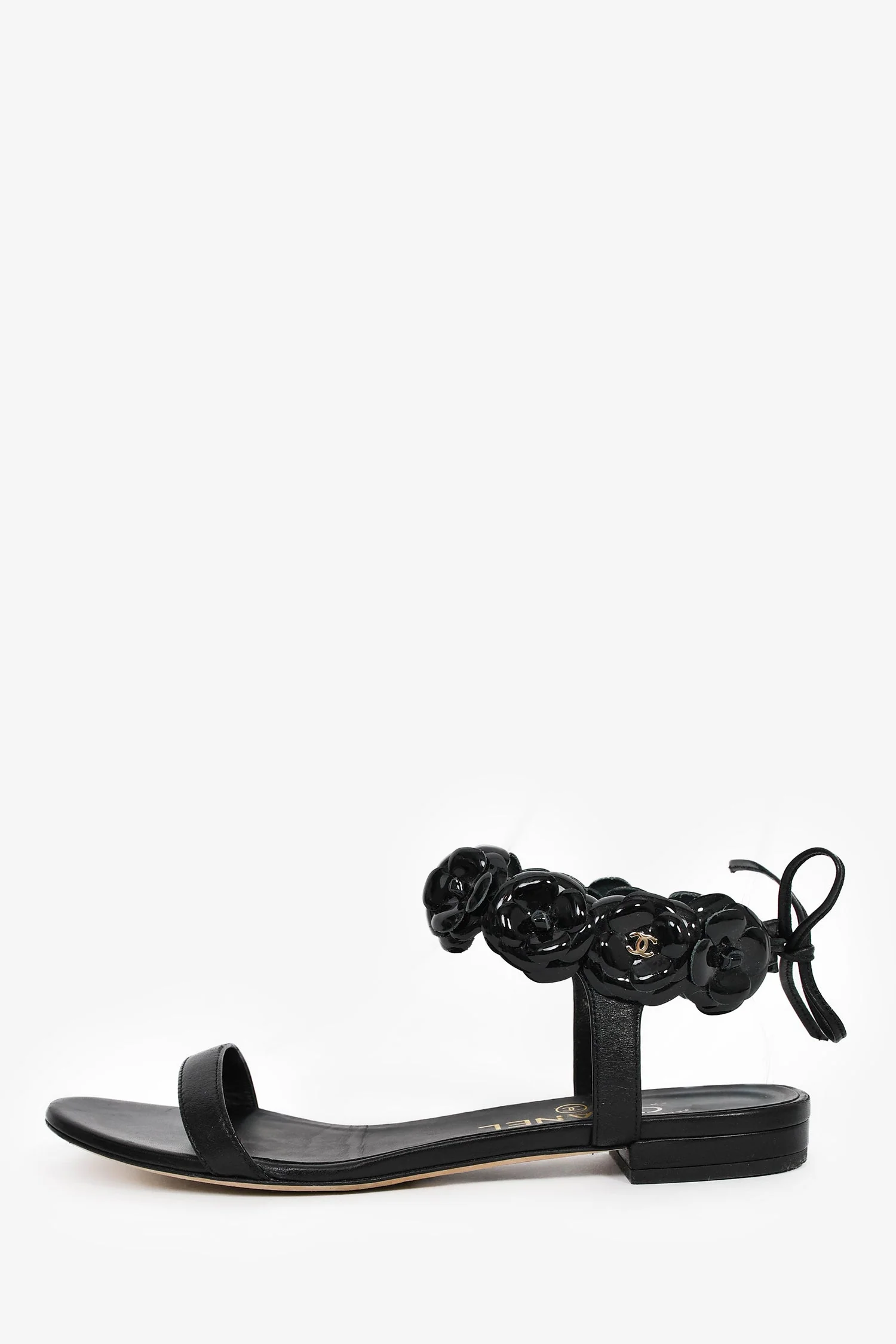 Pre-Loved Chanel™ Black Camellia Detail Jelly Sandals Size 36 - Image 4