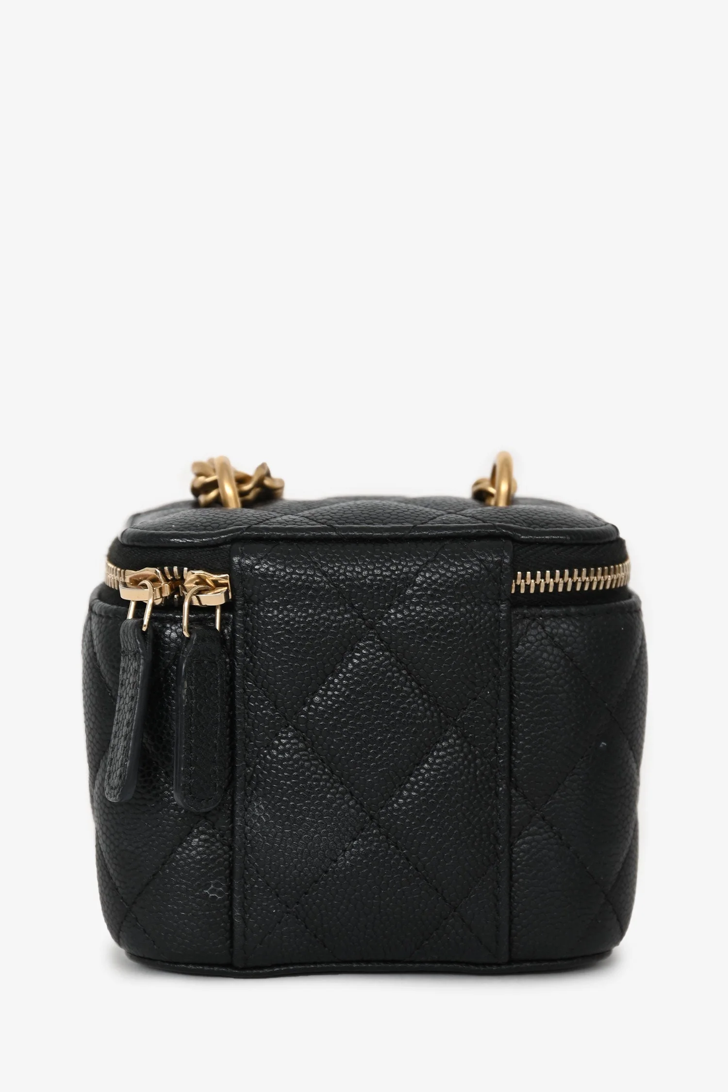 Pre-Loved Chanel™ Black Caviar Leather Mini Vanity Crush Crossbody Gold Hardware - Image 2