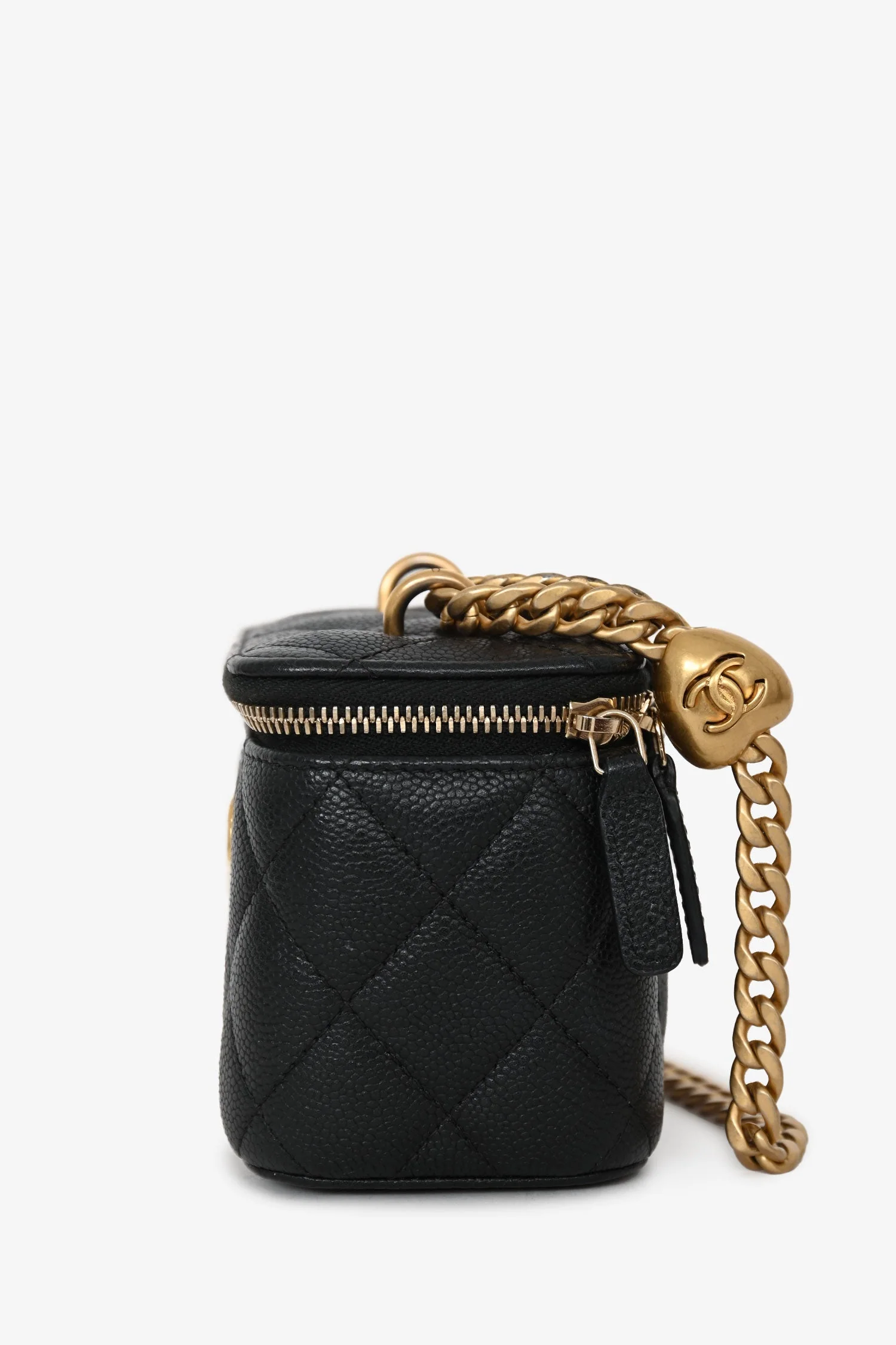 Pre-Loved Chanel™ Black Caviar Leather Mini Vanity Crush Crossbody Gold Hardware - Image 3