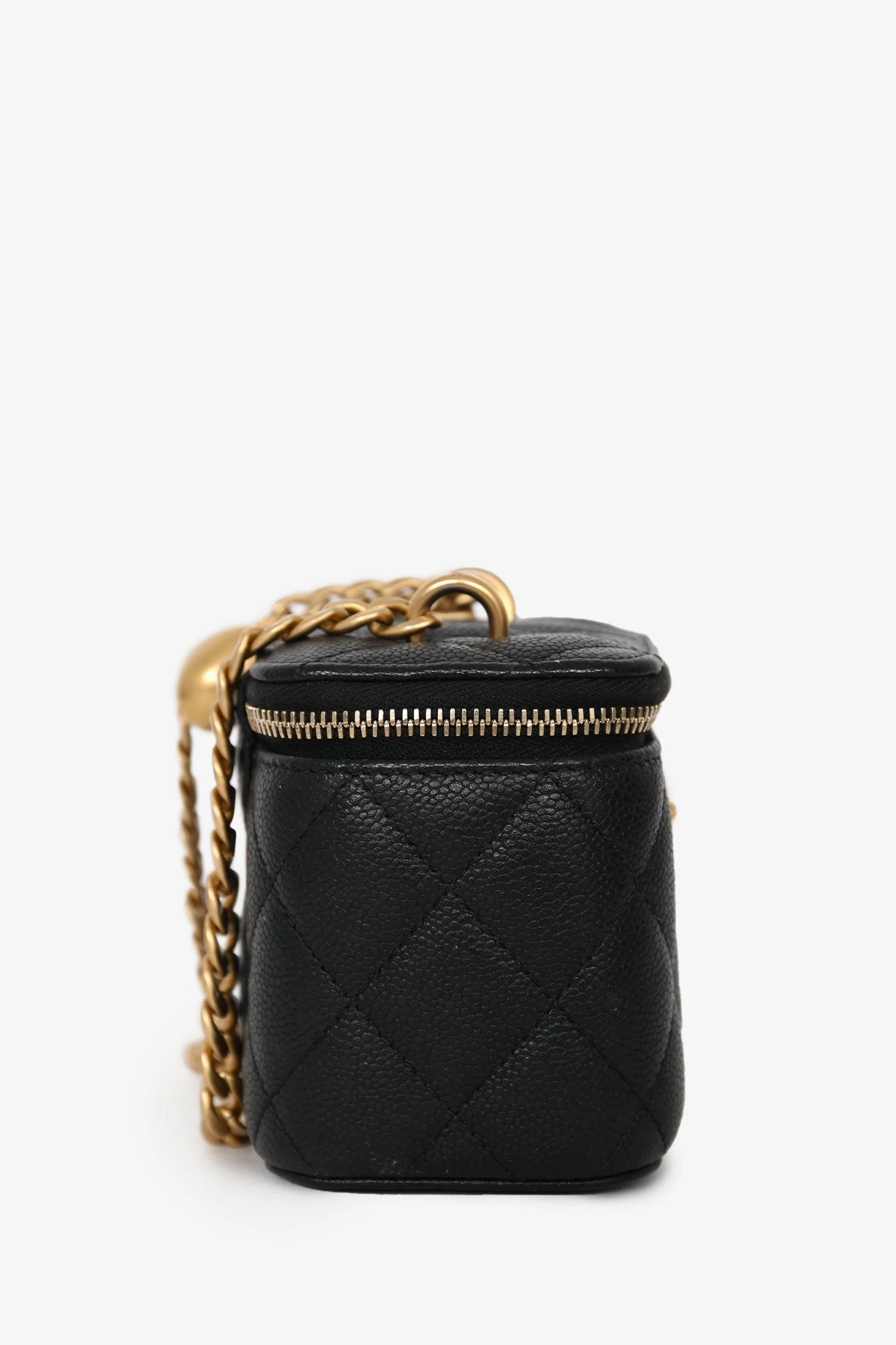 Pre-Loved Chanel™ Black Caviar Leather Mini Vanity Crush Crossbody Gold Hardware - Image 4