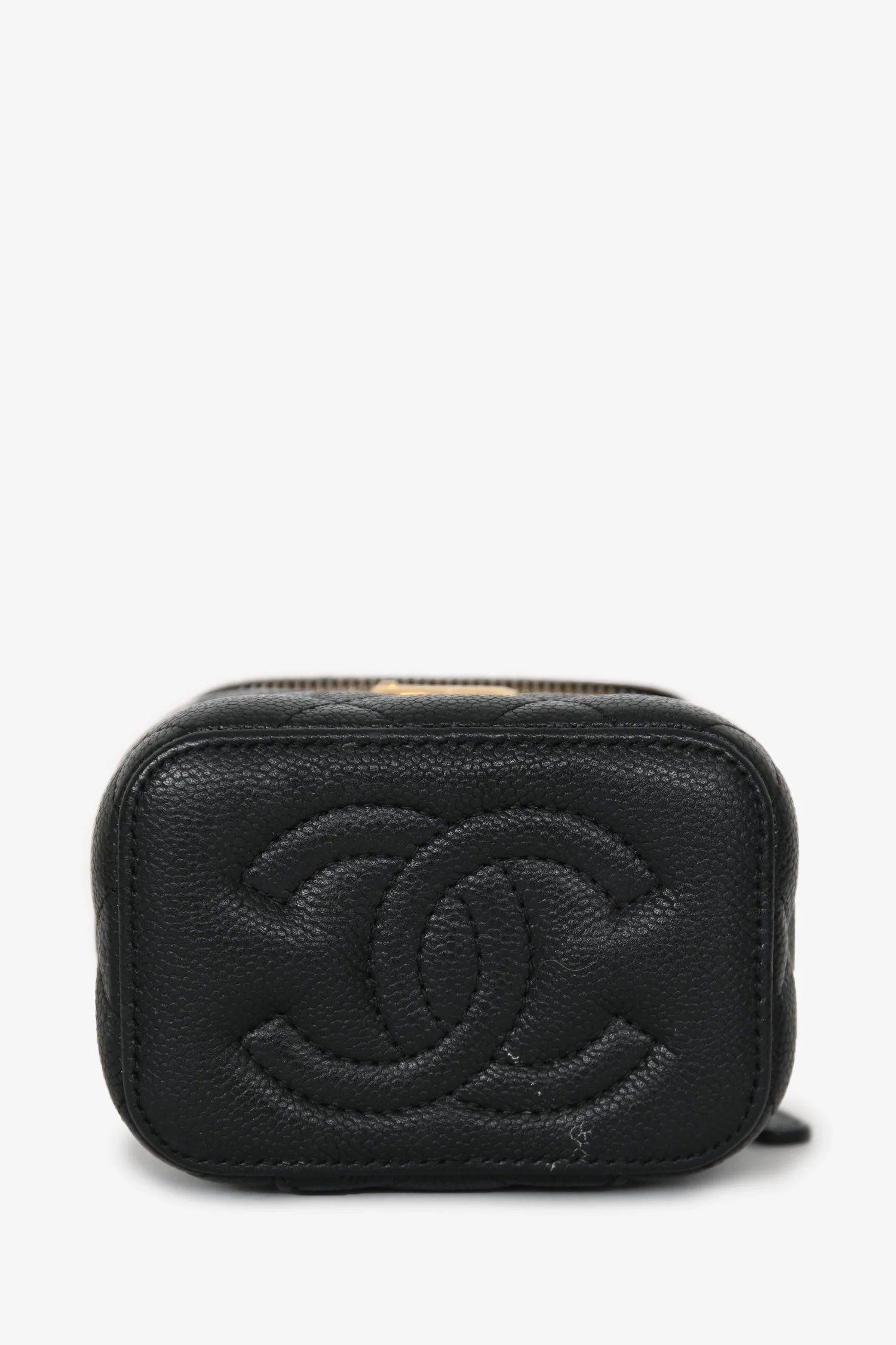 Pre-Loved Chanel™ Black Caviar Leather Mini Vanity Crush Crossbody Gold Hardware - Image 5