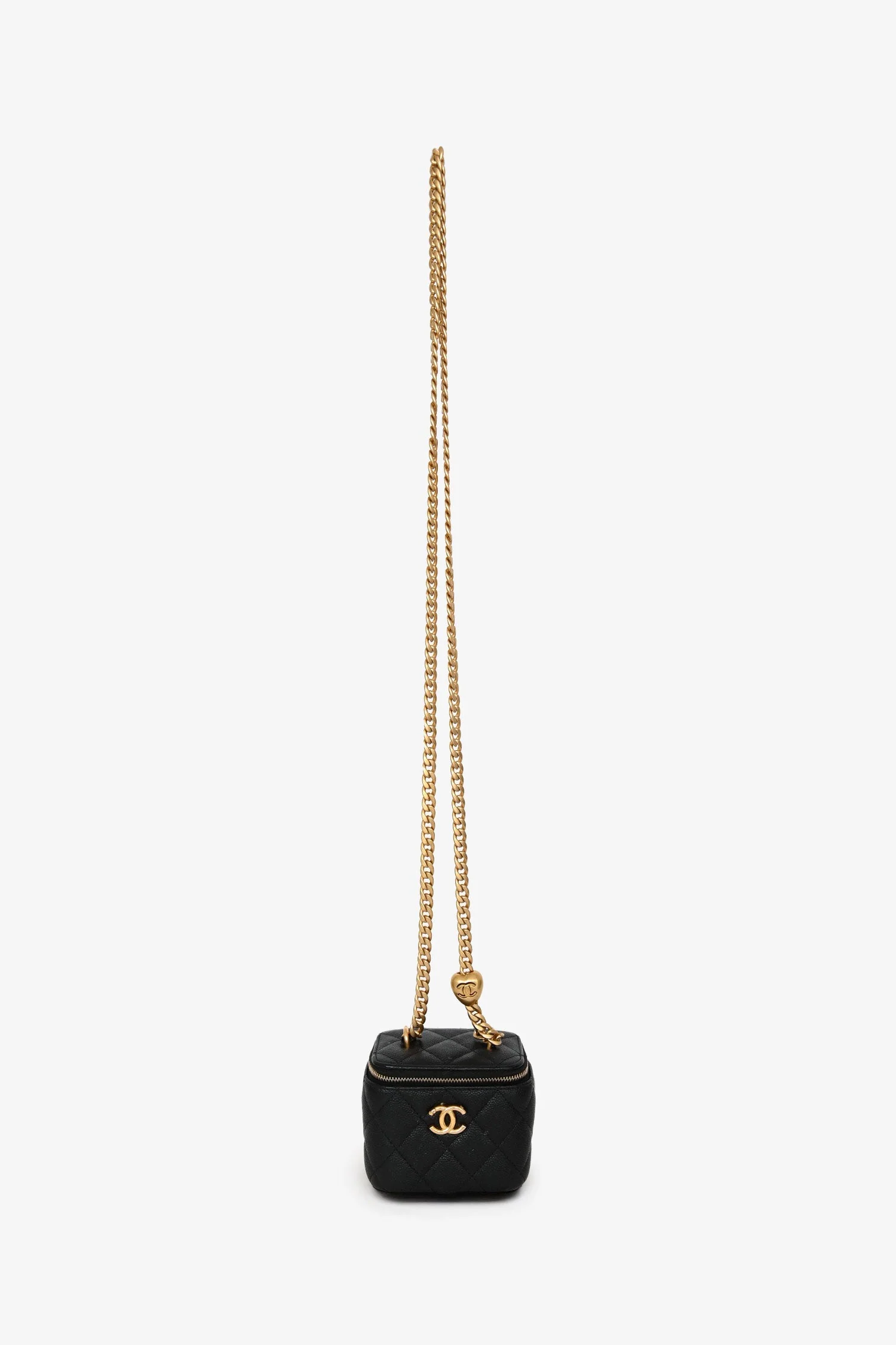 Pre-Loved Chanel™ Black Caviar Leather Mini Vanity Crush Crossbody Gold Hardware - Image 8