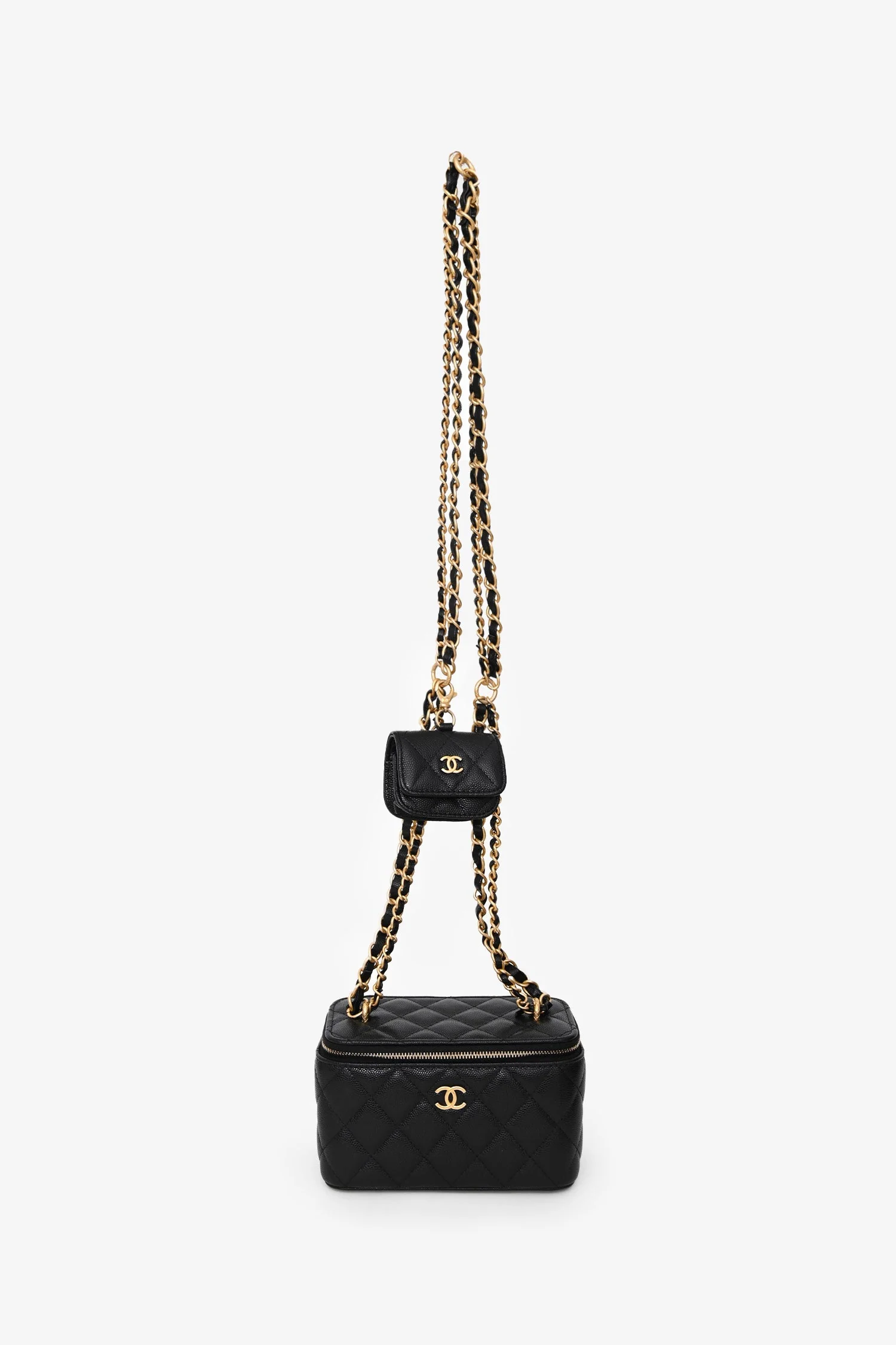 Pre-Loved Chanel™ Black Caviar Leather Vanity Crossbody with AirPod case - Image 7
