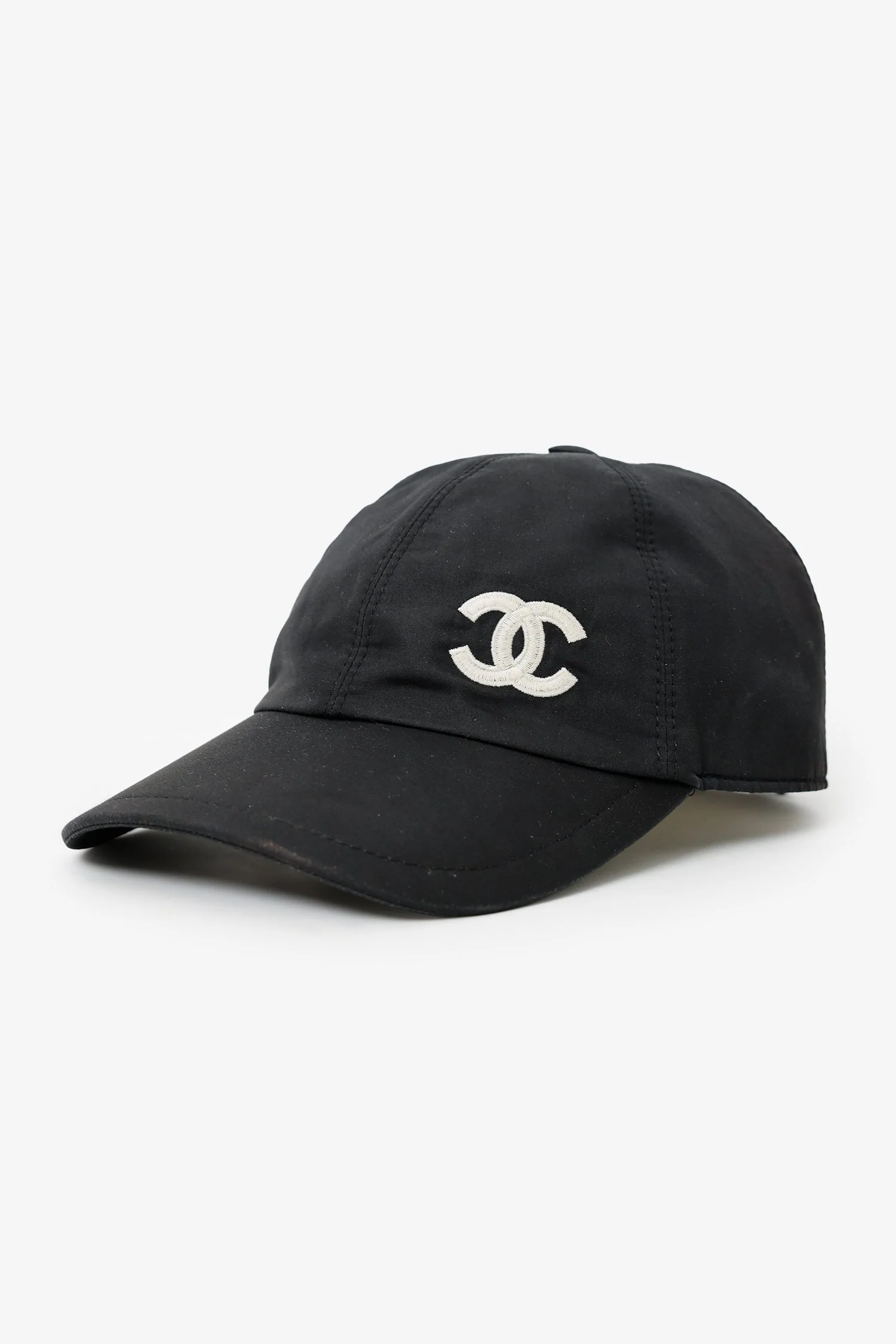 Pre-Loved Chanel™ Black Cotton CC Baseball Cap - Image 2