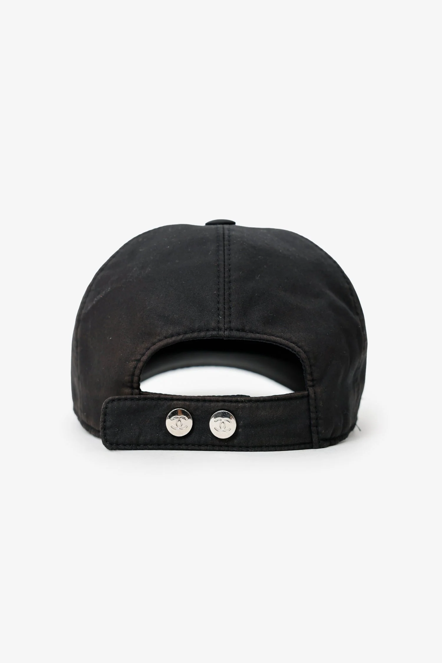 Pre-Loved Chanel™ Black Cotton CC Baseball Cap - Image 3