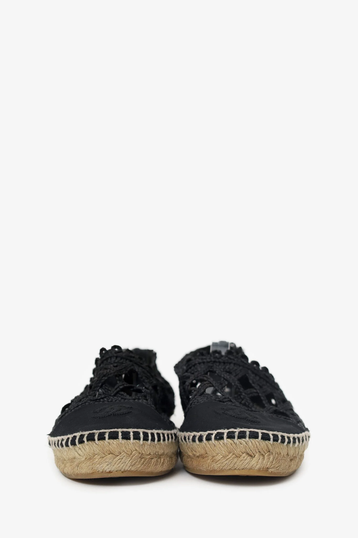 Pre-Loved Chanel™ Black Cut Out Espadrilles Size 40 - Image 3