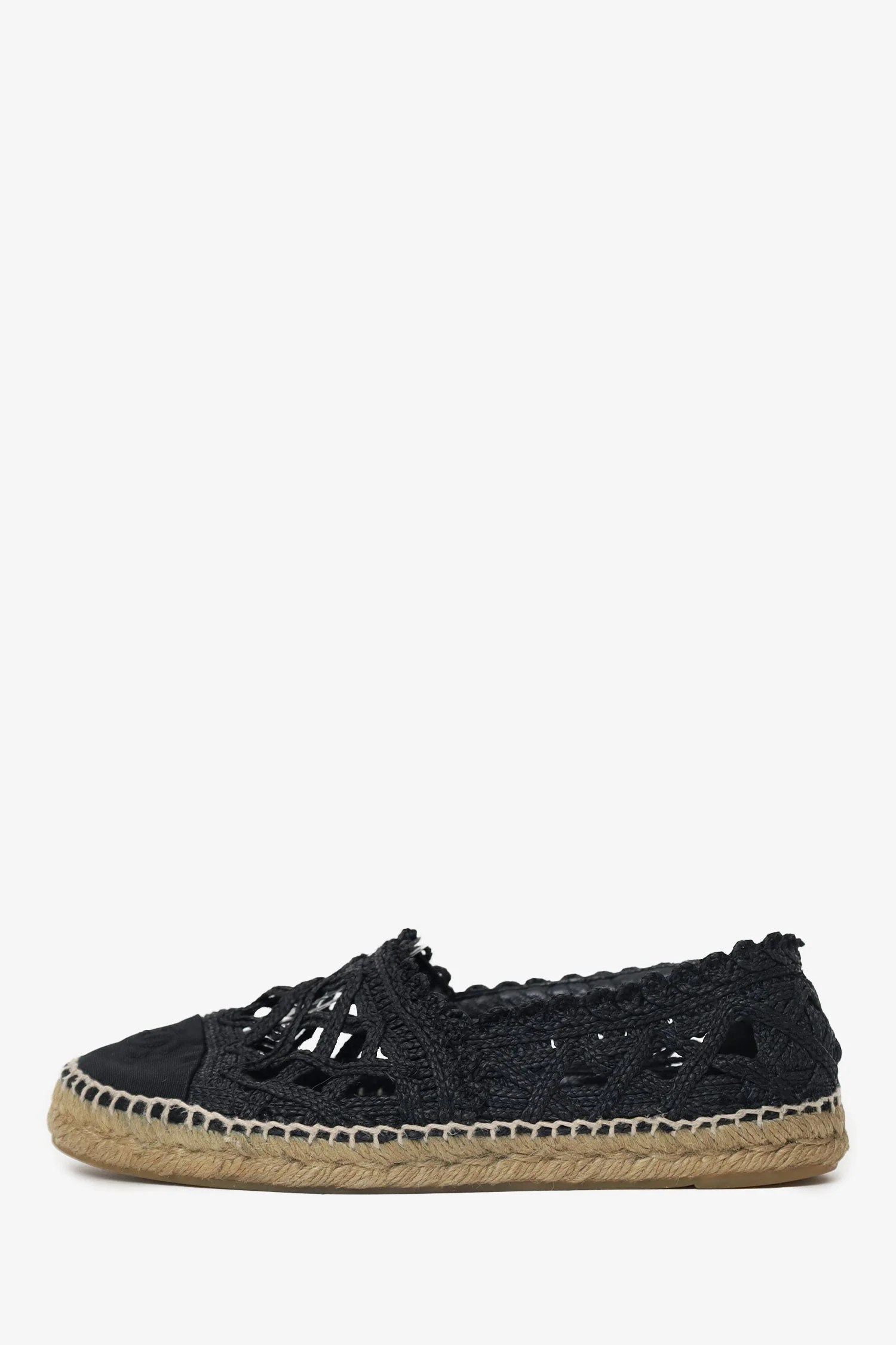 Pre-Loved Chanel™ Black Cut Out Espadrilles Size 40 - Image 5