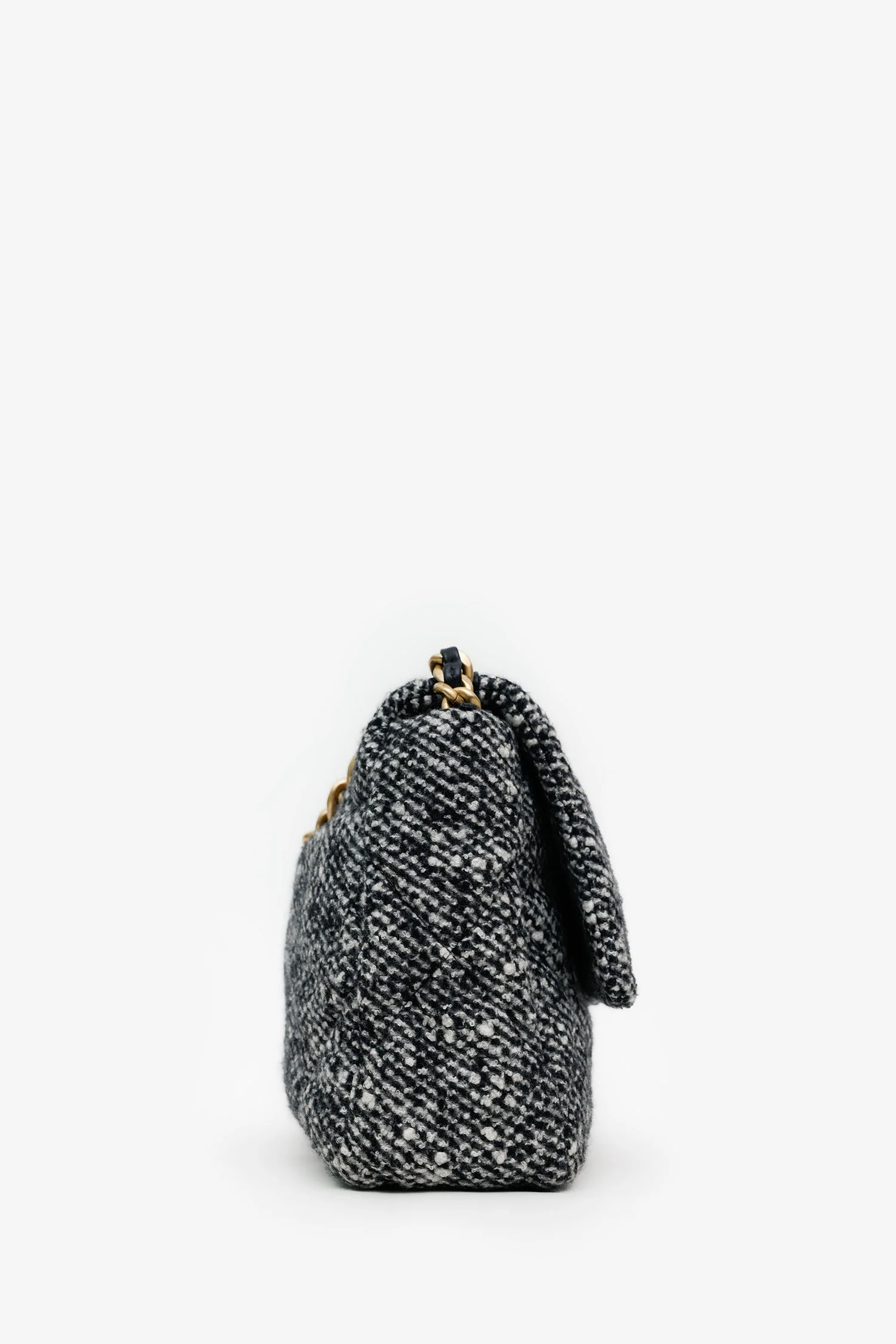 Chanel™  Black/Gray Tweed Medium 19 Flap Bag (Pre-Loved ) - Image 3