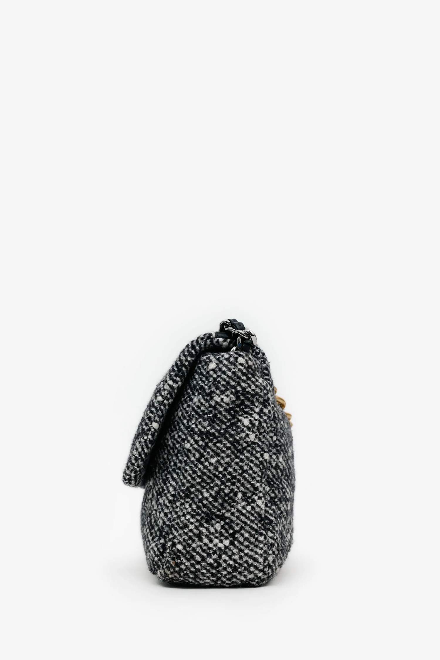 Chanel™  Black/Gray Tweed Medium 19 Flap Bag (Pre-Loved ) - Image 4