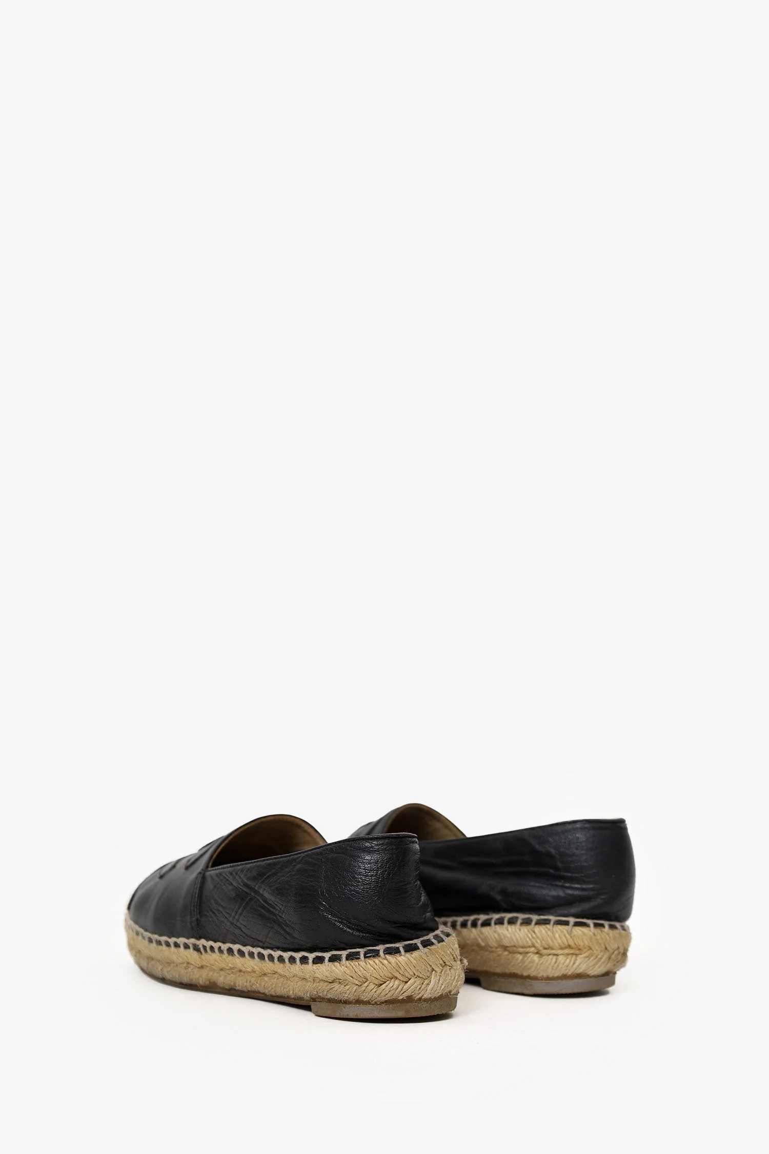 Pre-Loved Chanel Black Lambskin Espadrilles Size 36 - Image 4