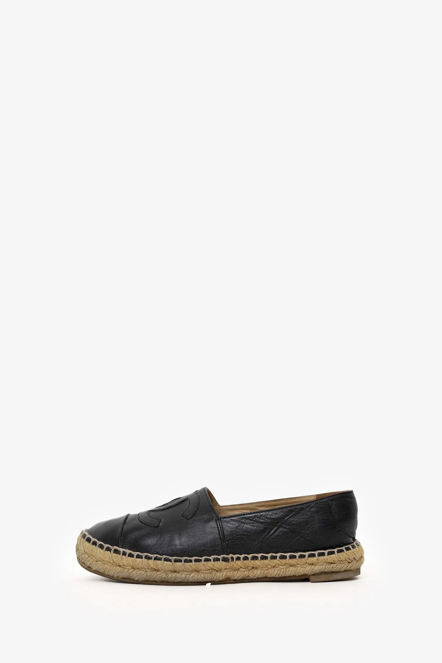 Pre-Loved Chanel Black Lambskin Espadrilles Size 36 - Image 5