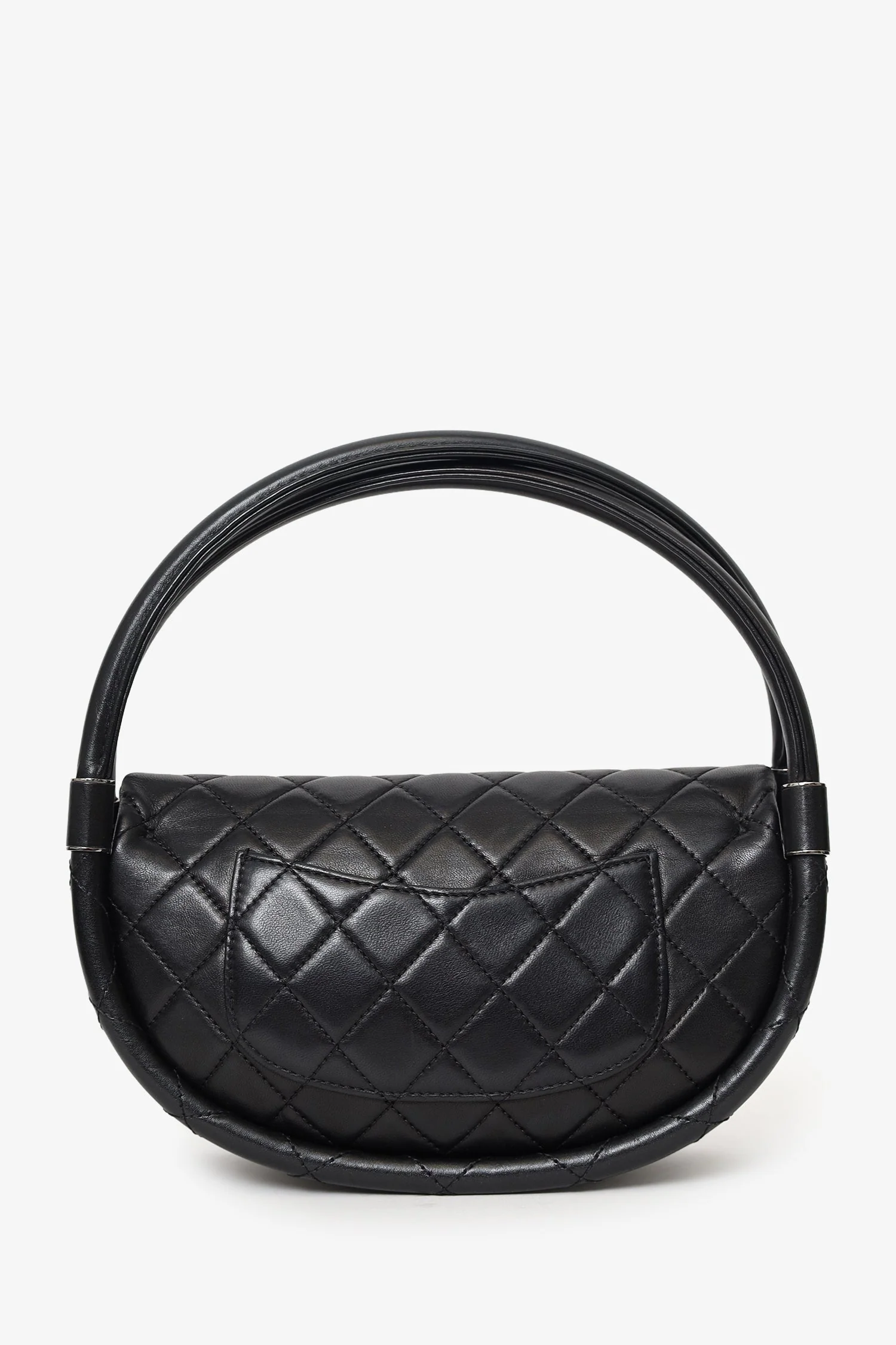 Pre-Loved Chanel™ Black Lambskin Hula Hoop 20 Handbag - Image 3