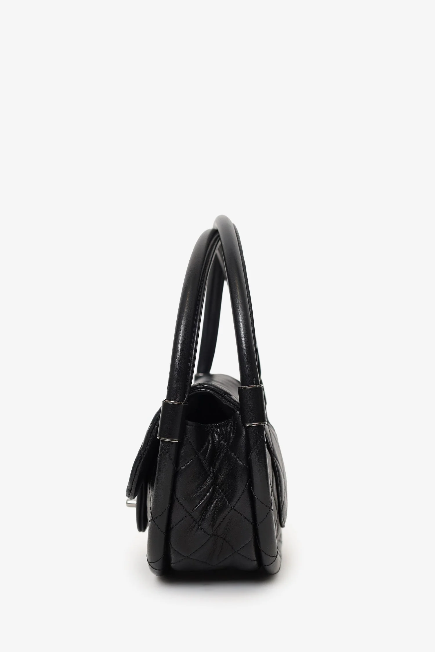Pre-Loved Chanel™ Black Lambskin Hula Hoop 20 Handbag - Image 4