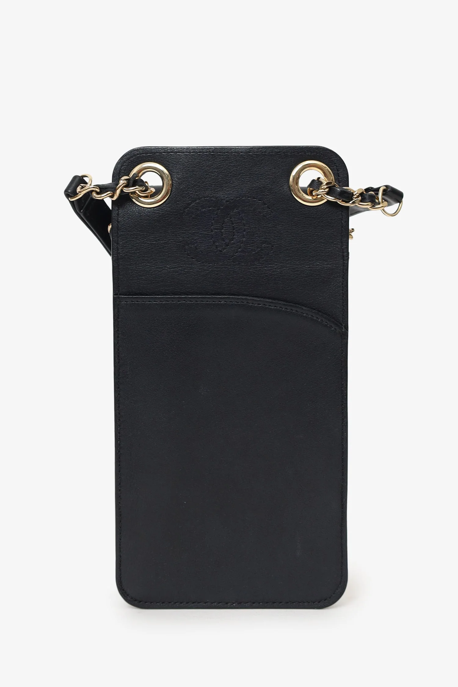Pre-Loved Chanel™ Black Lambskin Matelasse Phone Holder Shoulder Bag - Image 3