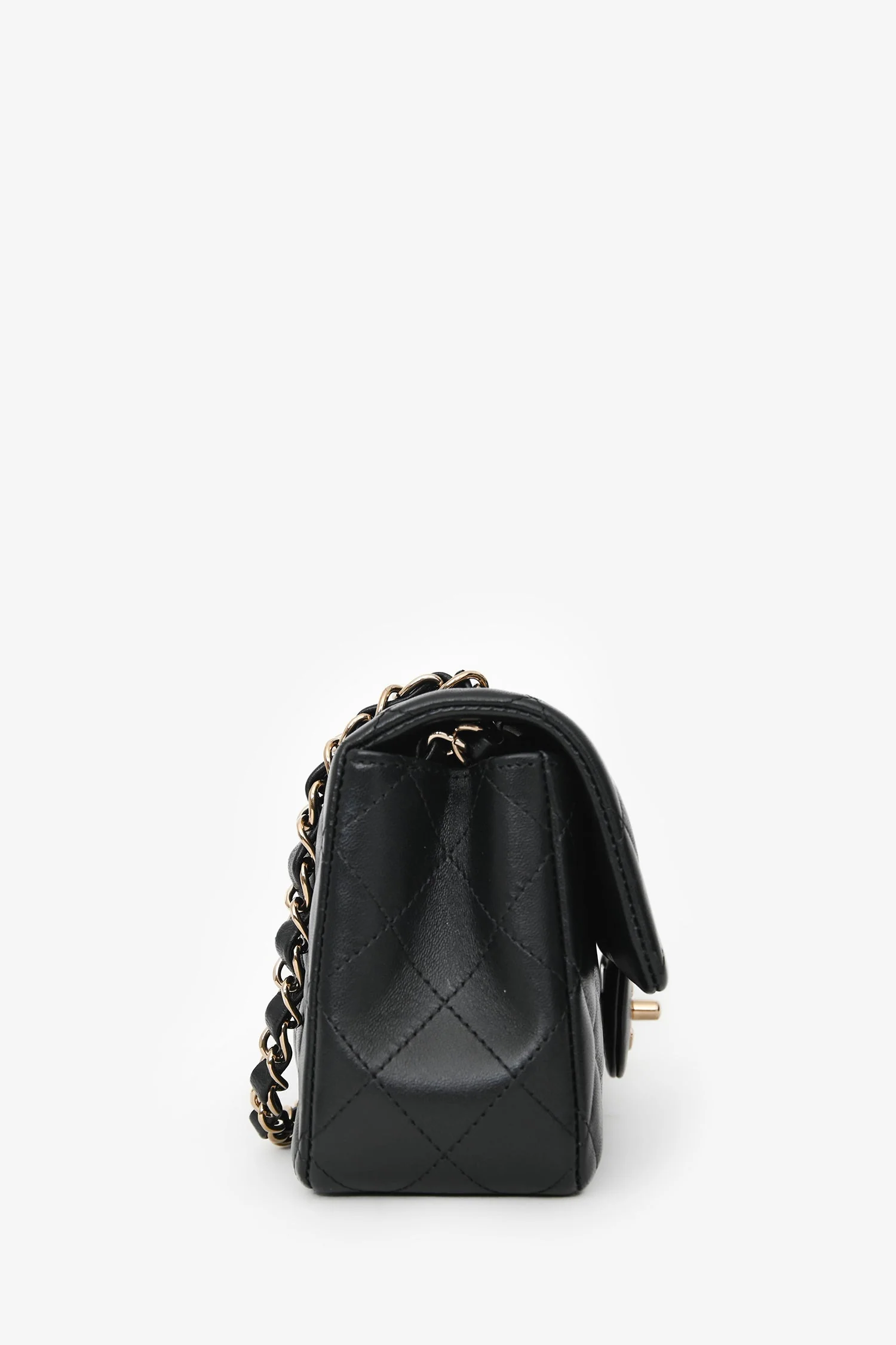 Pre-Loved Chanel™ Black Lambskin Rectangular Mini Classic Flap Bag - Image 3
