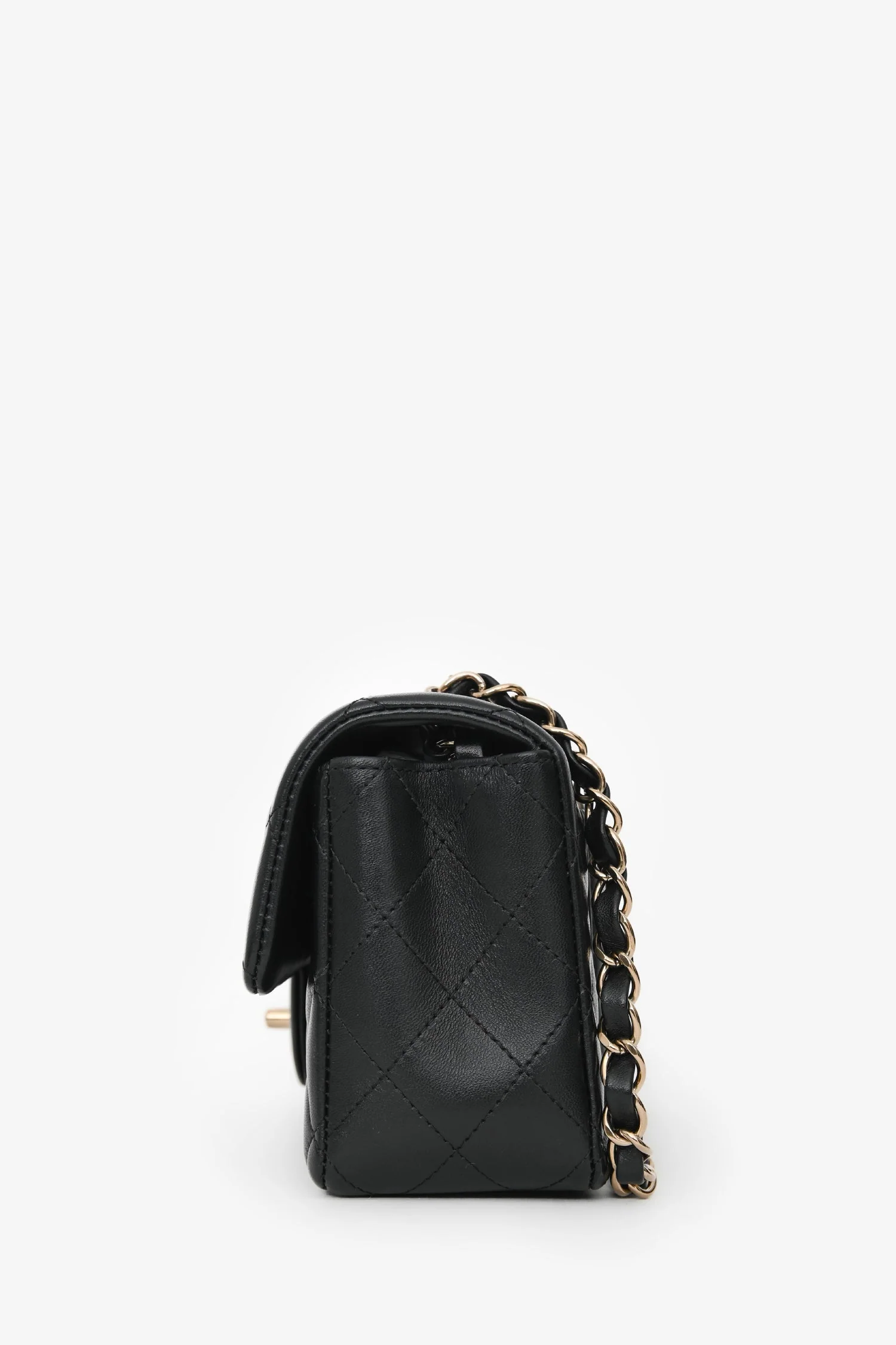Pre-Loved Chanel™ Black Lambskin Rectangular Mini Classic Flap Bag - Image 4