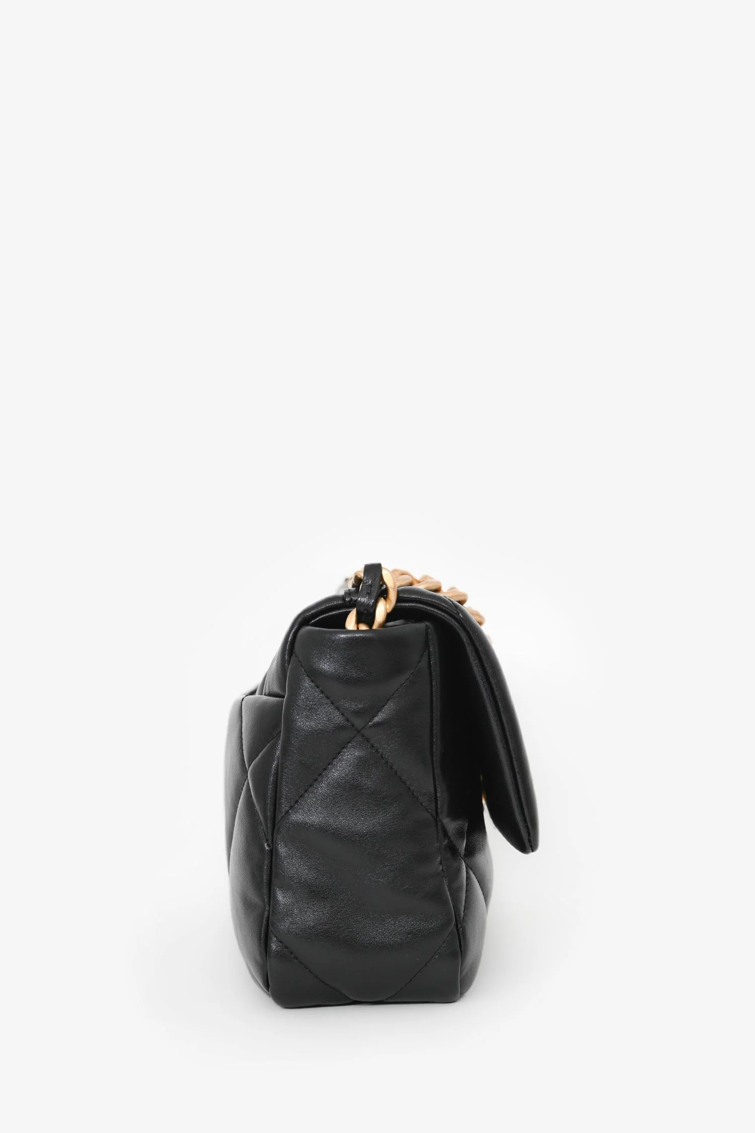 Pre-Loved Chanel™ Black Lambskin Small 19 Flap Bag - Image 3