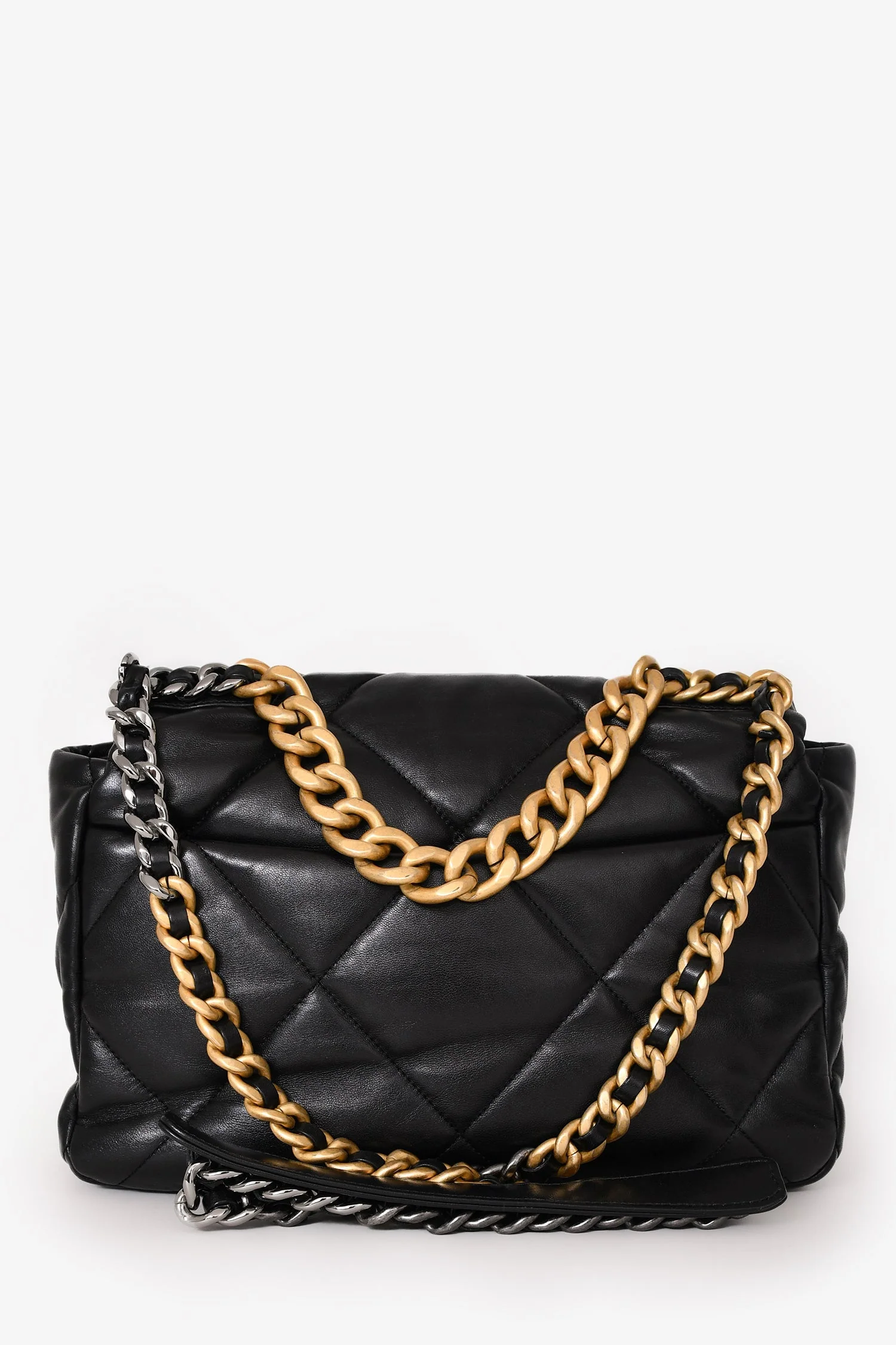 Pre-Loved Chanel™ Black Leather 19 Flap Bag - Image 2