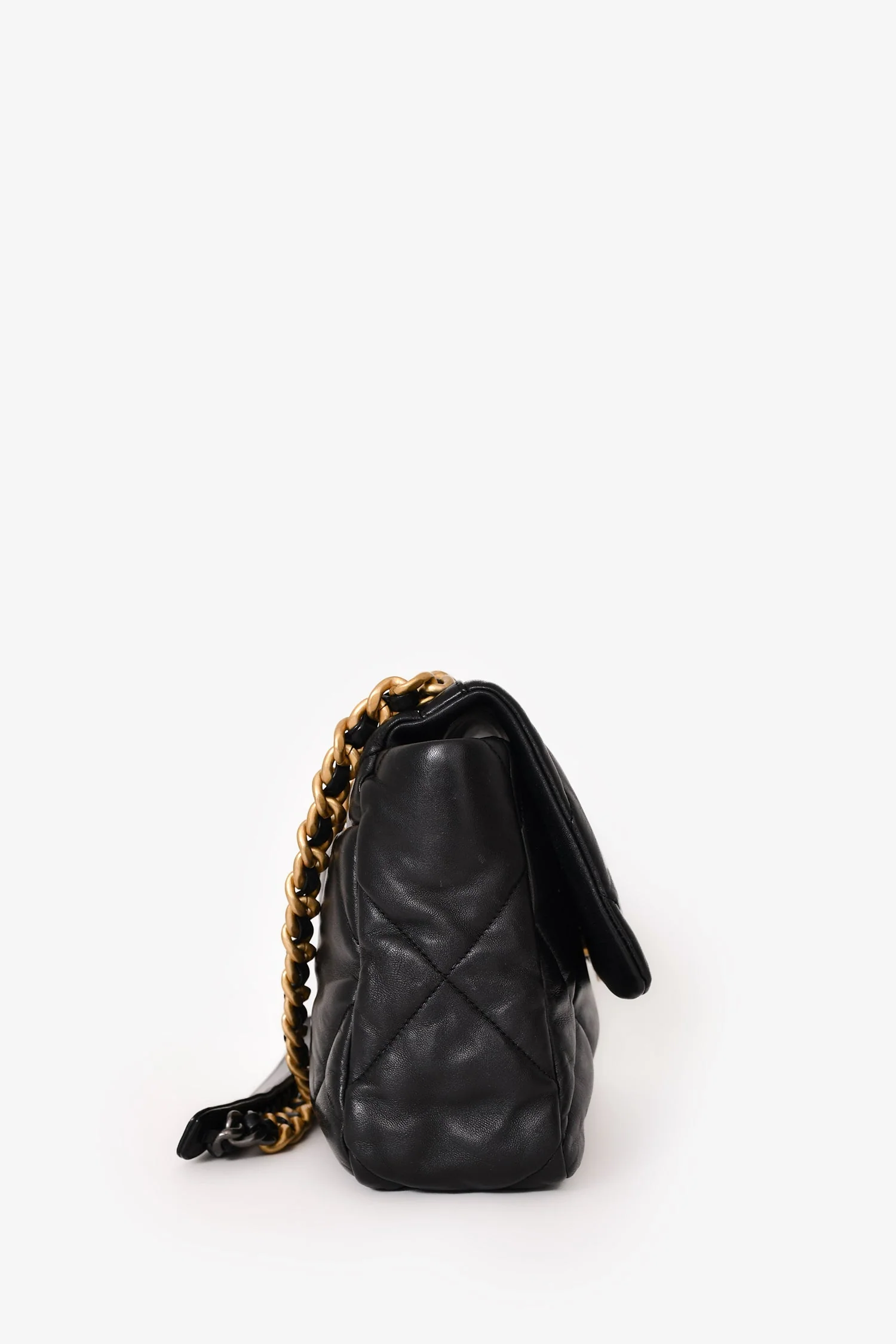 Pre-Loved Chanel™ Black Leather 19 Flap Bag - Image 3