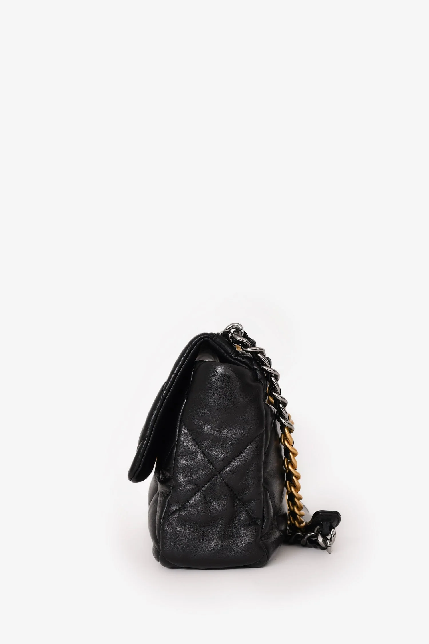 Pre-Loved Chanel™ Black Leather 19 Flap Bag - Image 4