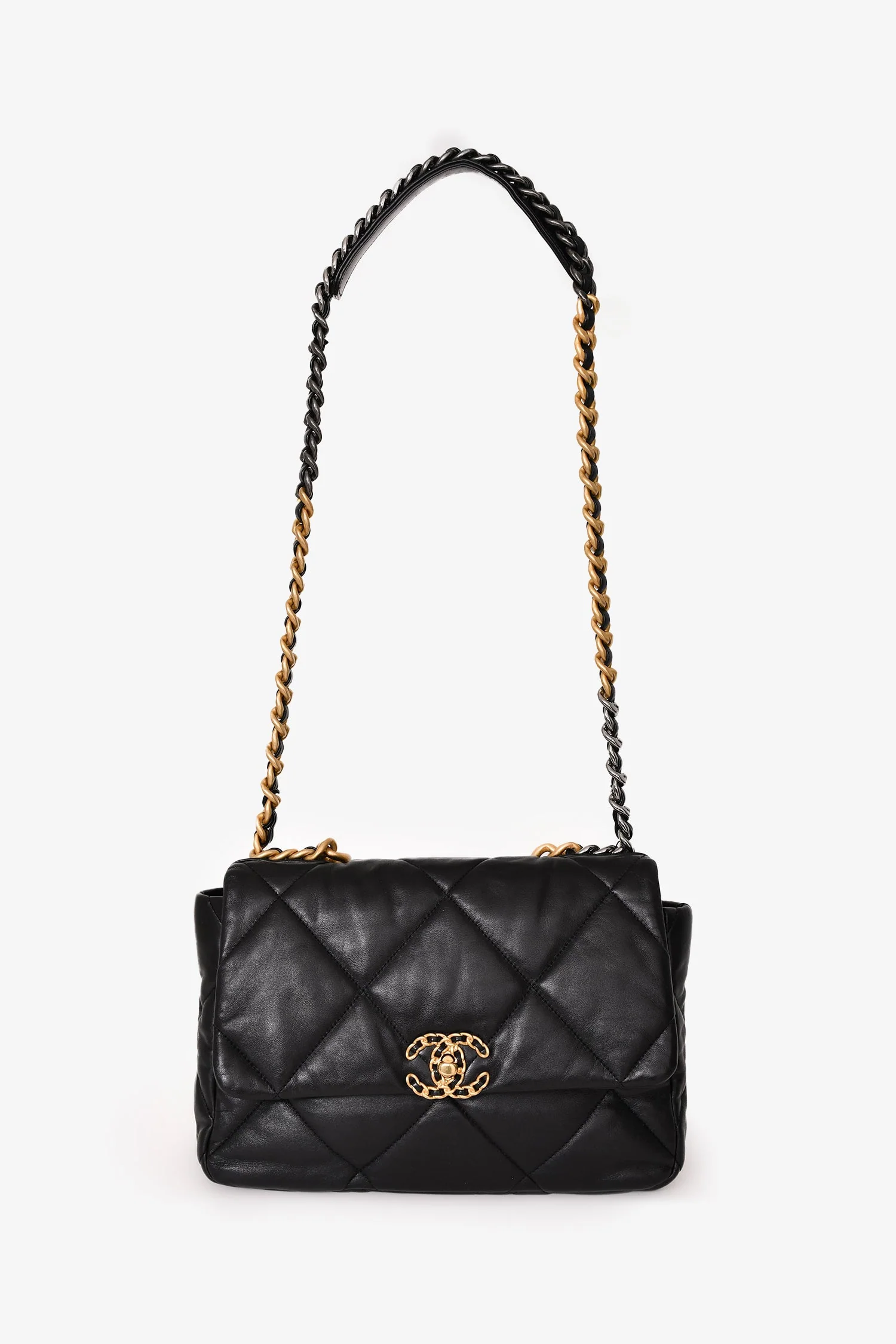 Pre-Loved Chanel™ Black Leather 19 Flap Bag - Image 7