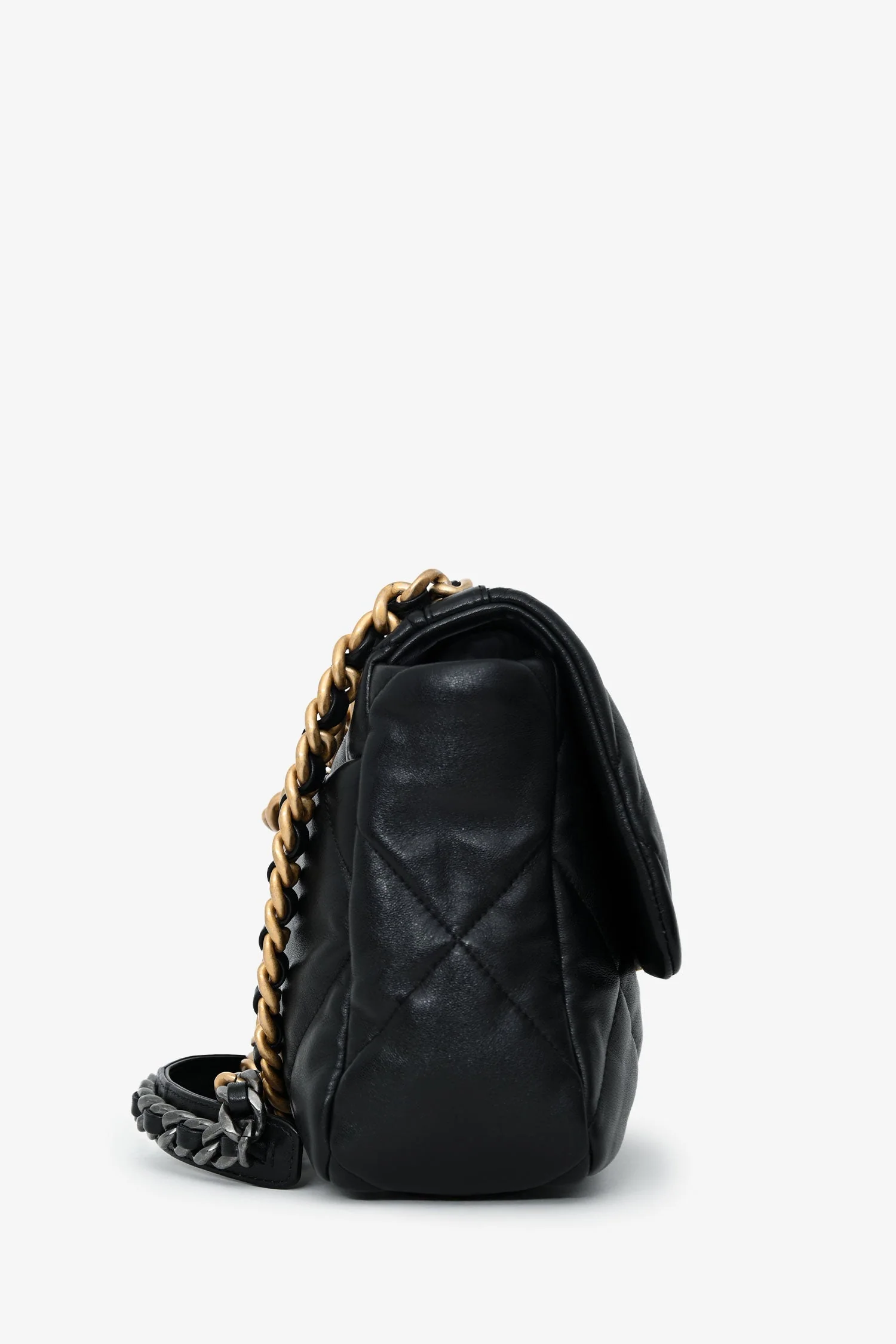 Pre-Loved Chanel™ Black Leather Chanel 19 Medium Flap Bag - Image 3