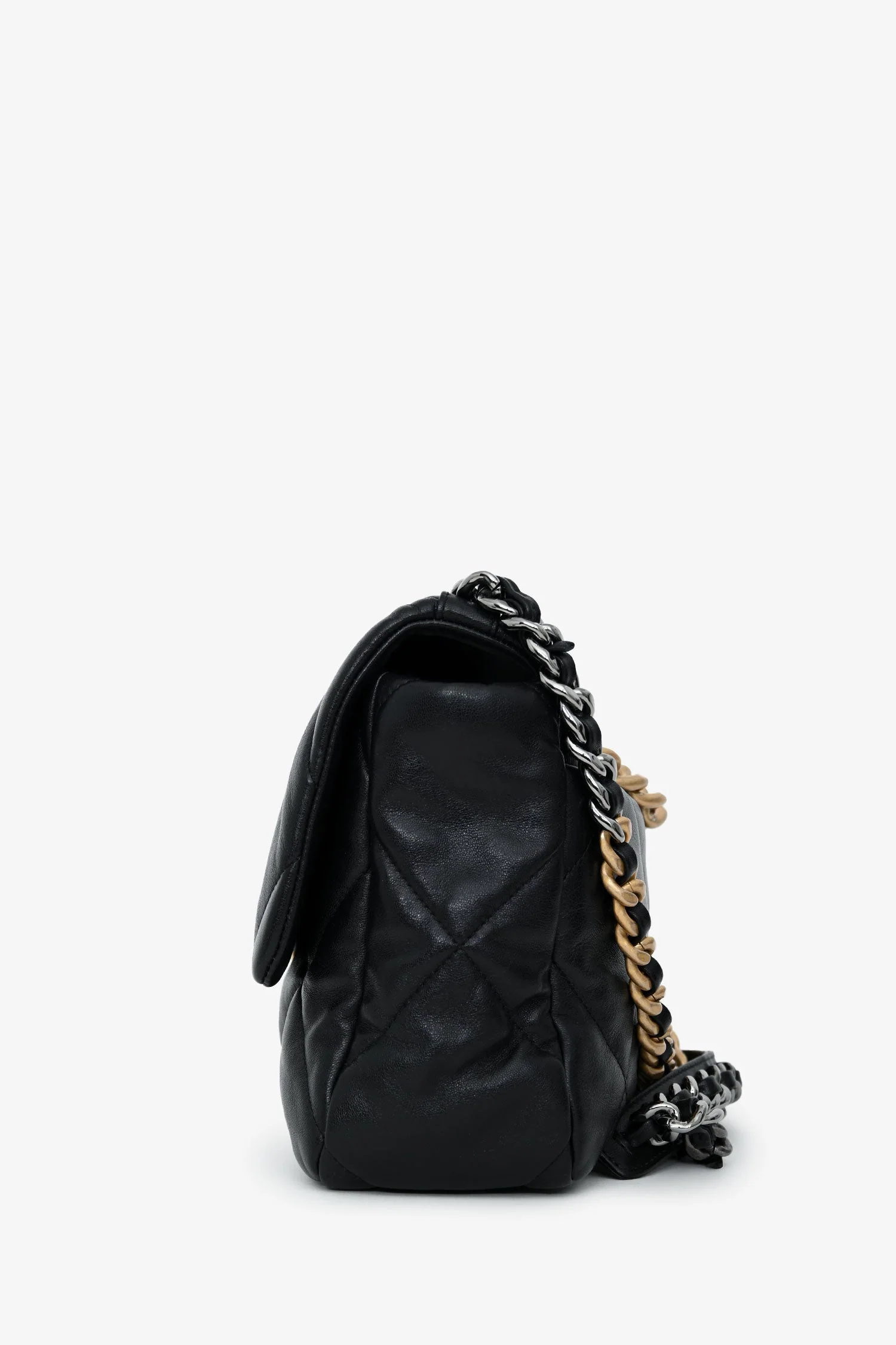 Pre-Loved Chanel™ Black Leather Chanel 19 Medium Flap Bag - Image 4