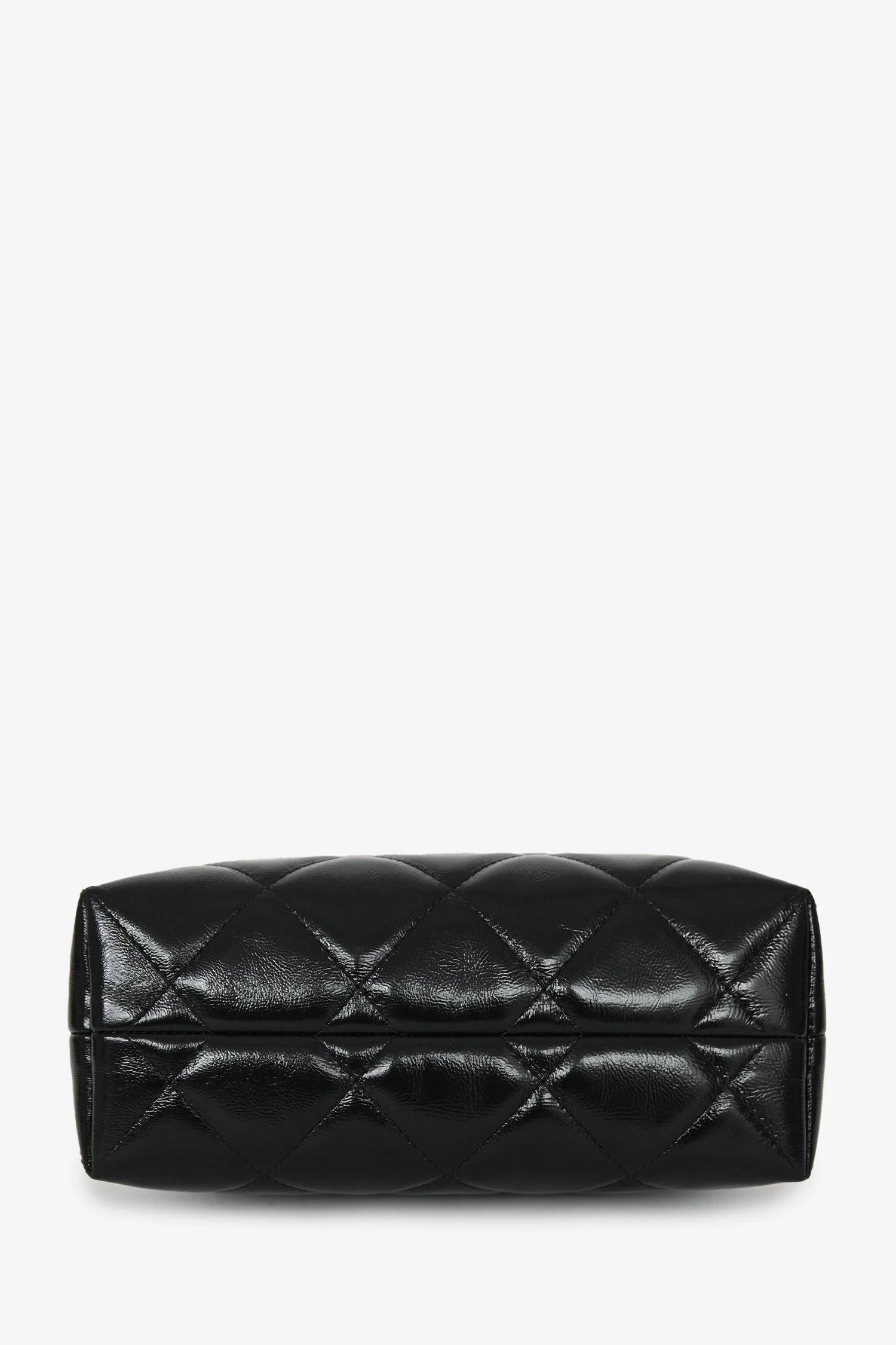Pre-Loved Chanel™ Black Leather Quilted CC Mini Hobo Bag With Chain - Image 5