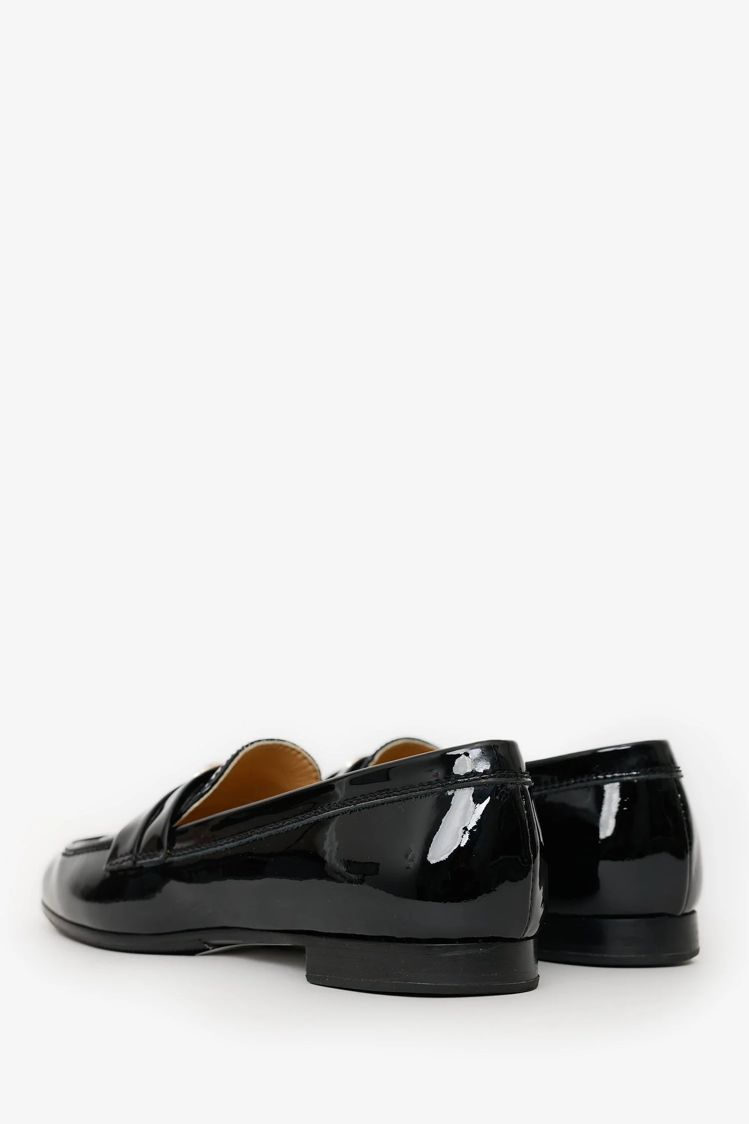 Pre-Loved Chanel™ Black Patent Leather CC Loafers Size 36.5 - Image 4