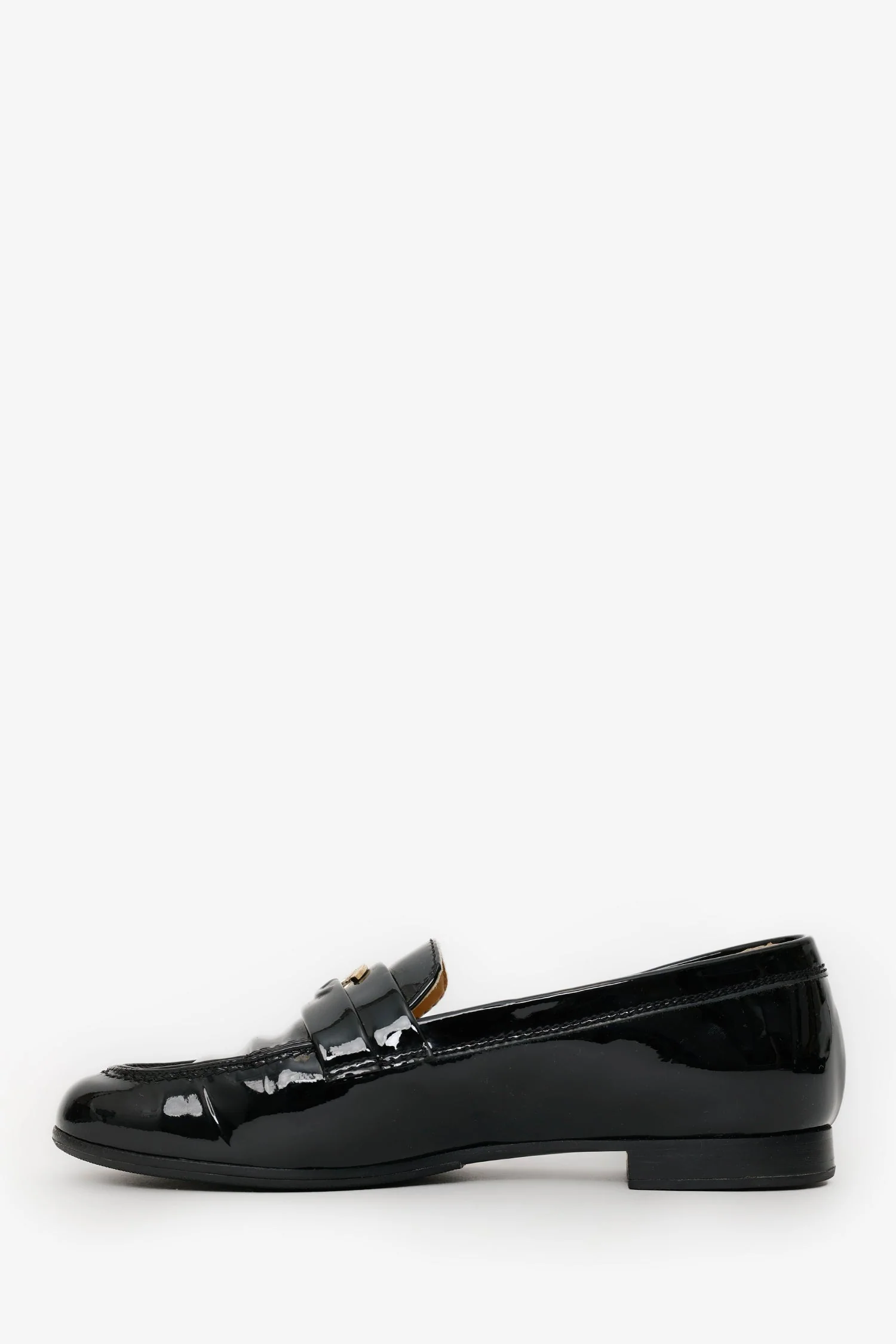 Pre-Loved Chanel™ Black Patent Leather CC Loafers Size 36.5 - Image 5