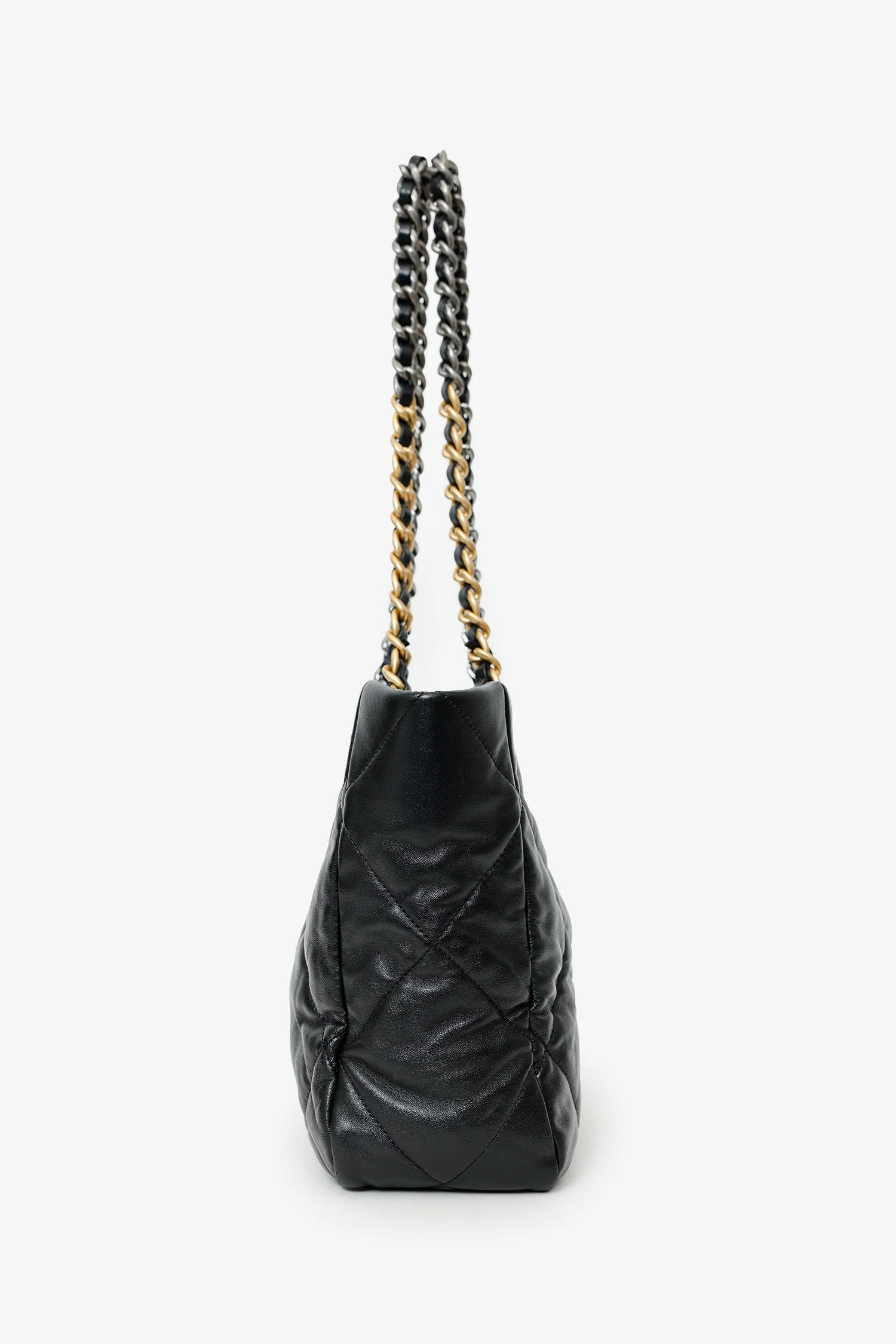 Pre-Loved Chanel™ Black Quilted Lambskin '19 Shopping' Tote Bag - Image 2