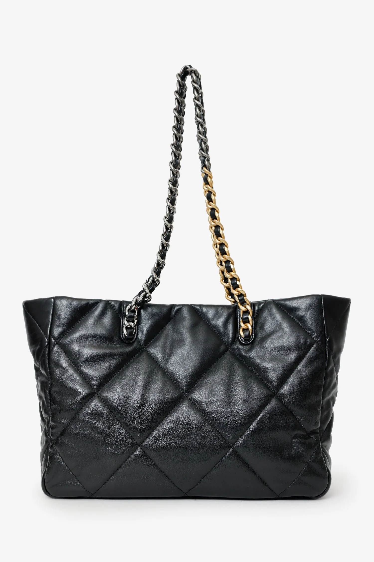 Pre-Loved Chanel™ Black Quilted Lambskin '19 Shopping' Tote Bag - Image 3