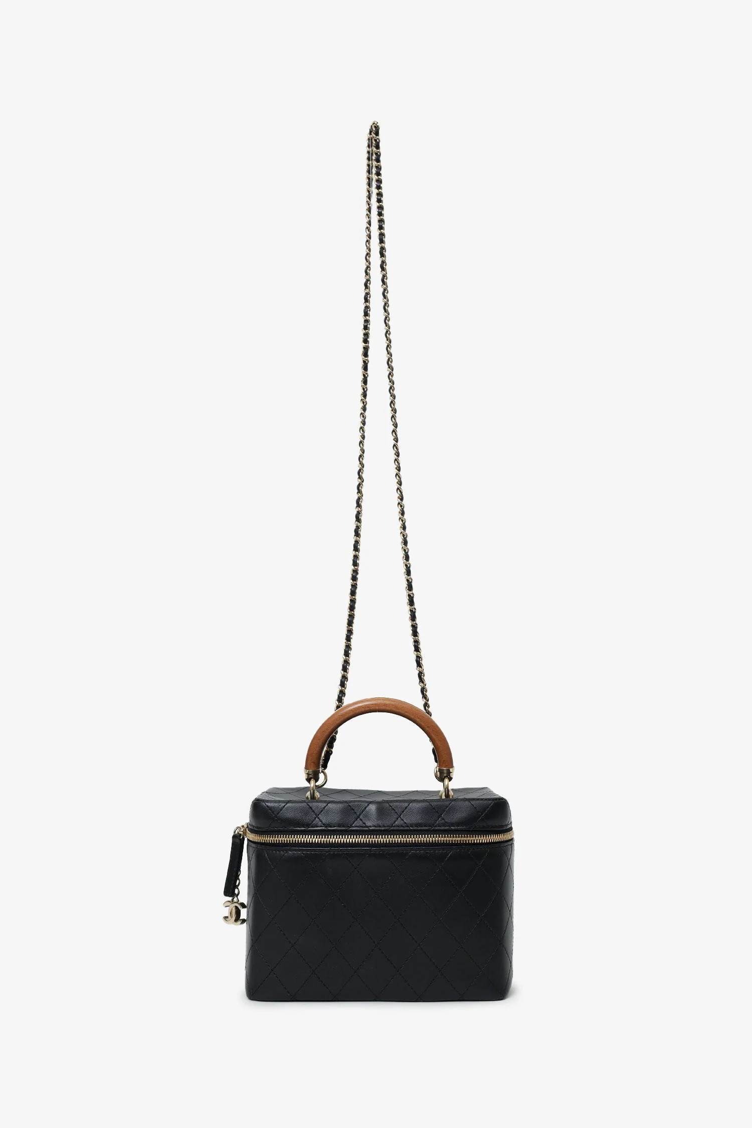 Pre-Loved Chanel™ Black Quilted Lambskin Knock On Wood Vanity Case - Image 6