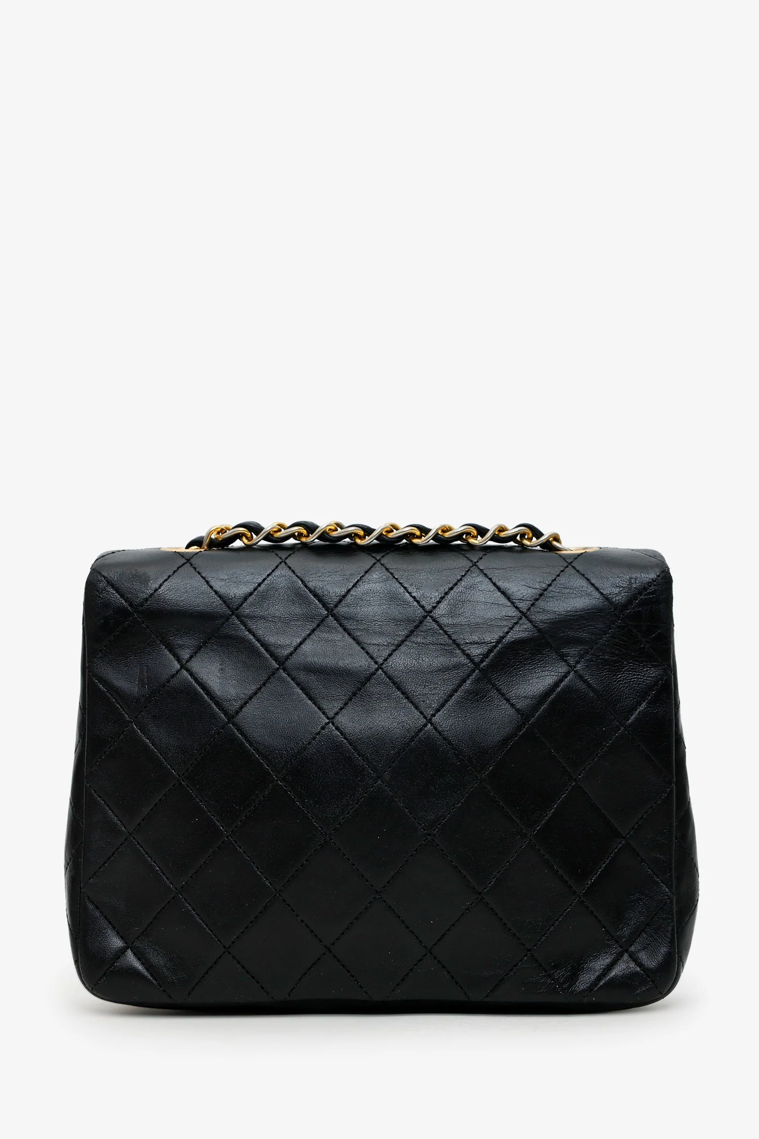 Pre-Loved Chanel™ Black Quilted Lambskin Mini Square Flap Bag - Image 2
