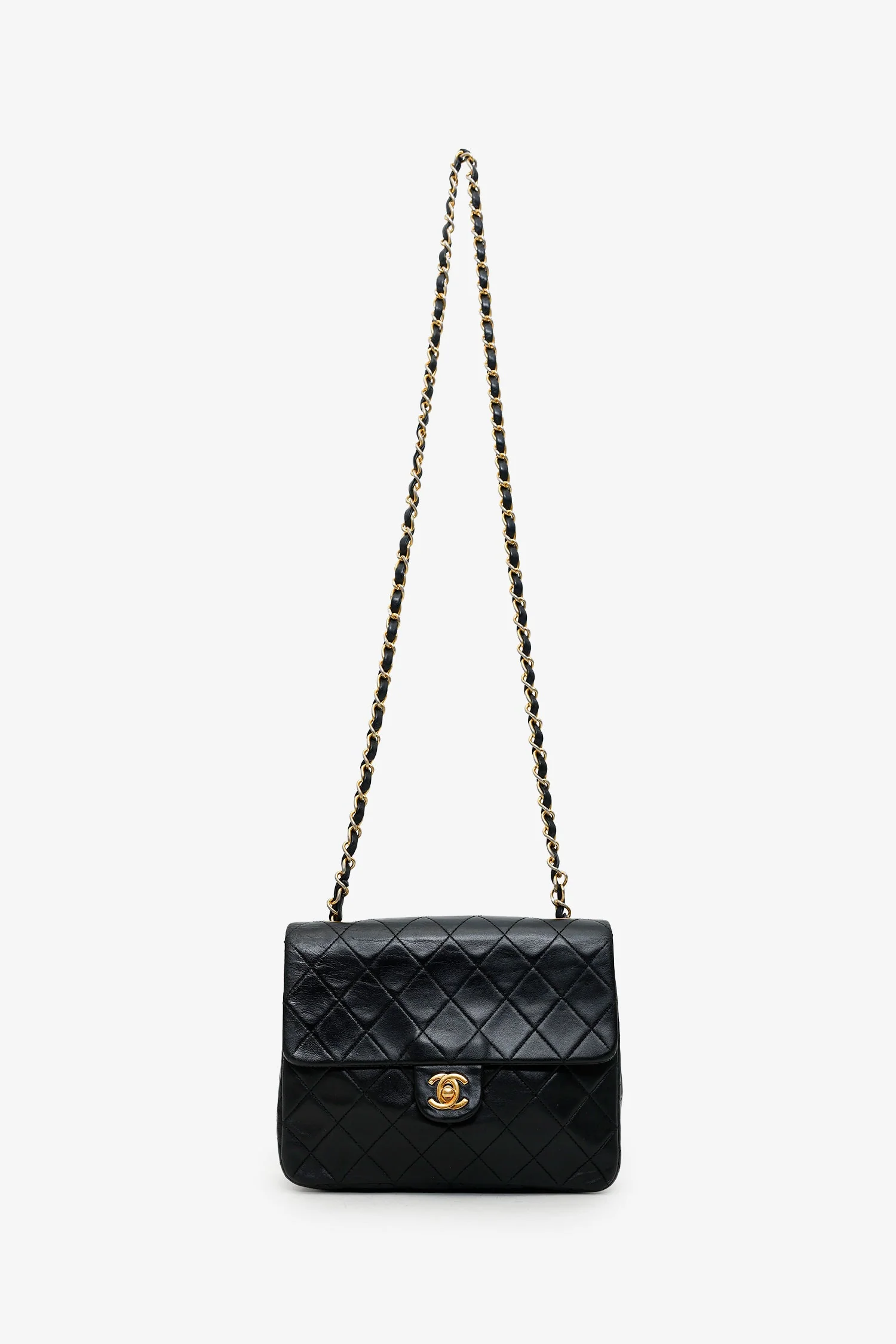 Pre-Loved Chanel™ Black Quilted Lambskin Mini Square Flap Bag - Image 6