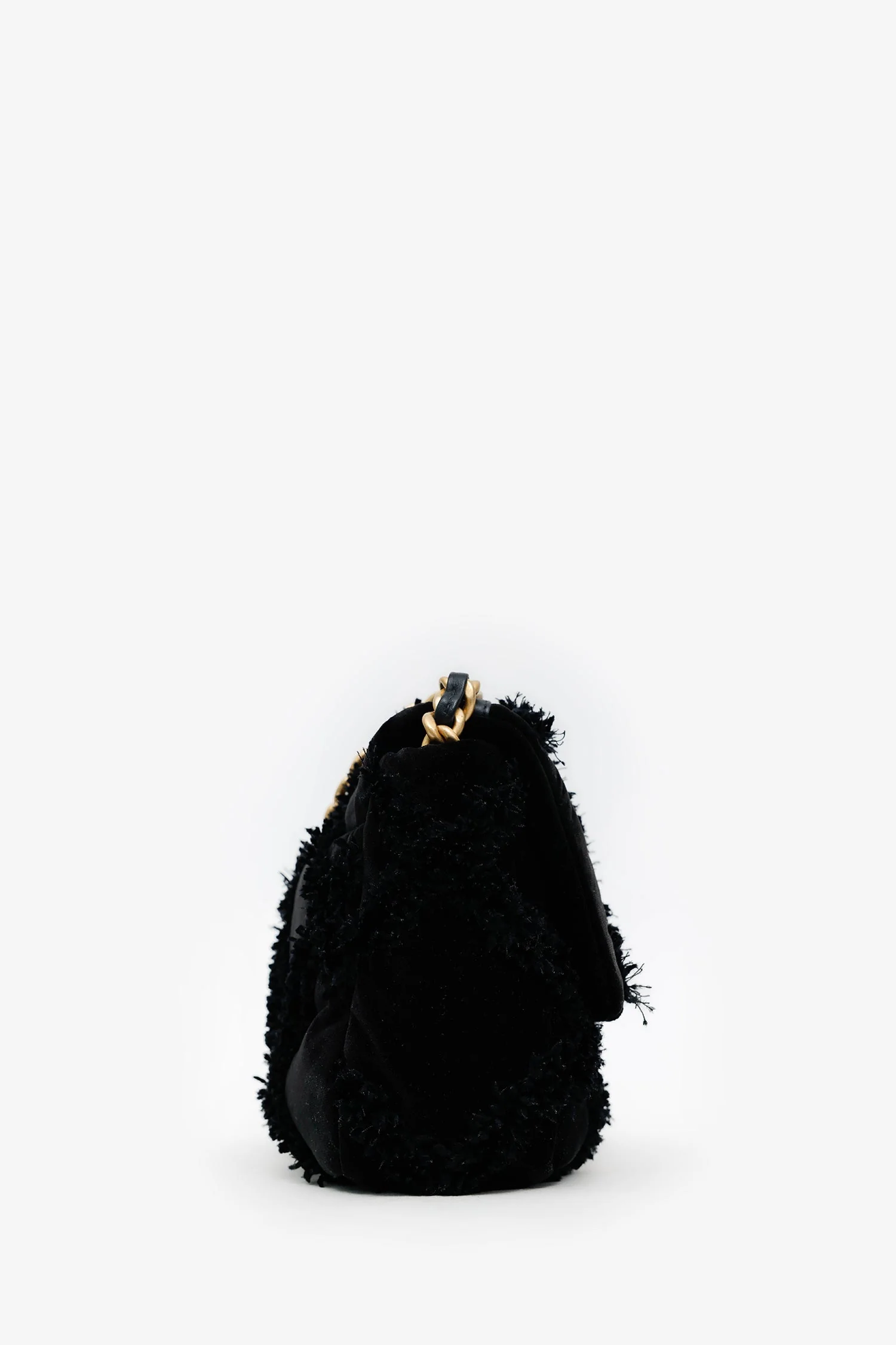 Chanel™ Black Quilted Velvet Small 19 Flap Bag (Pre-Loved ) - Image 3