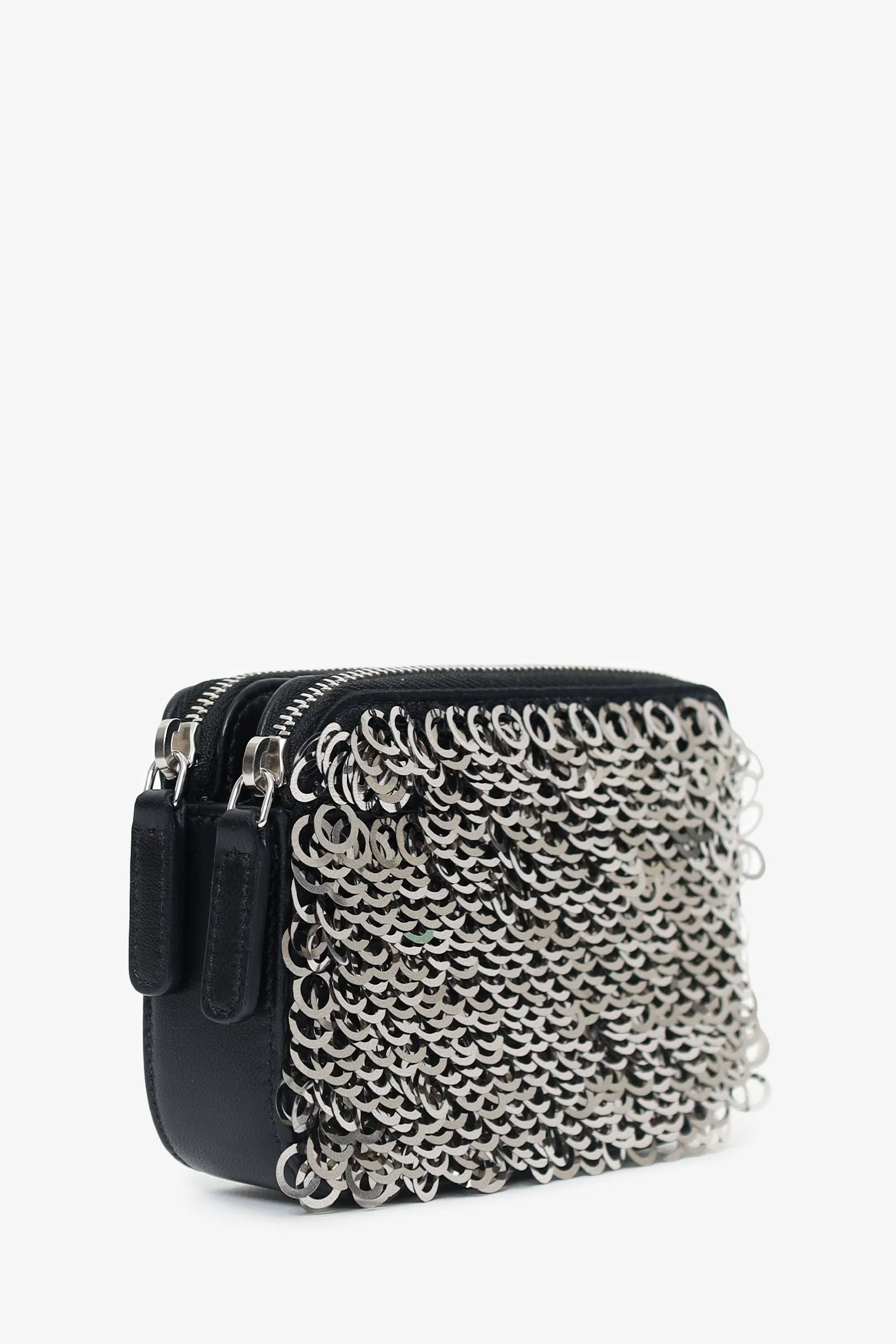 Pre-Loved Chanel™ Black Sequin Double Zip Clutch - Image 3