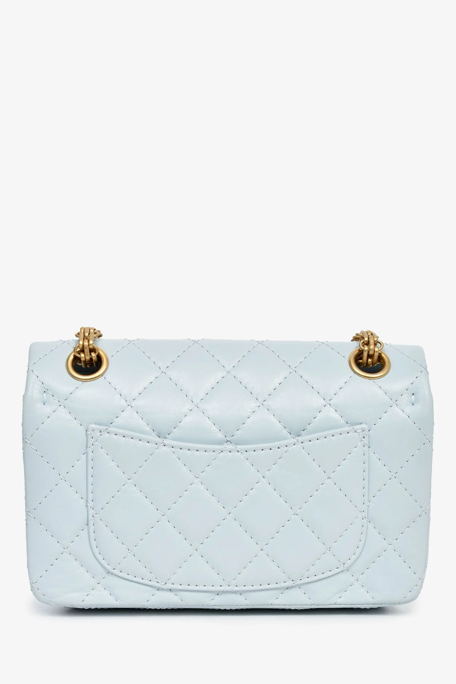 Pre-Loved Chanel™ Blue Calfskin Leather Mini 2.55 Reissue Classic Flap Bag - Image 2