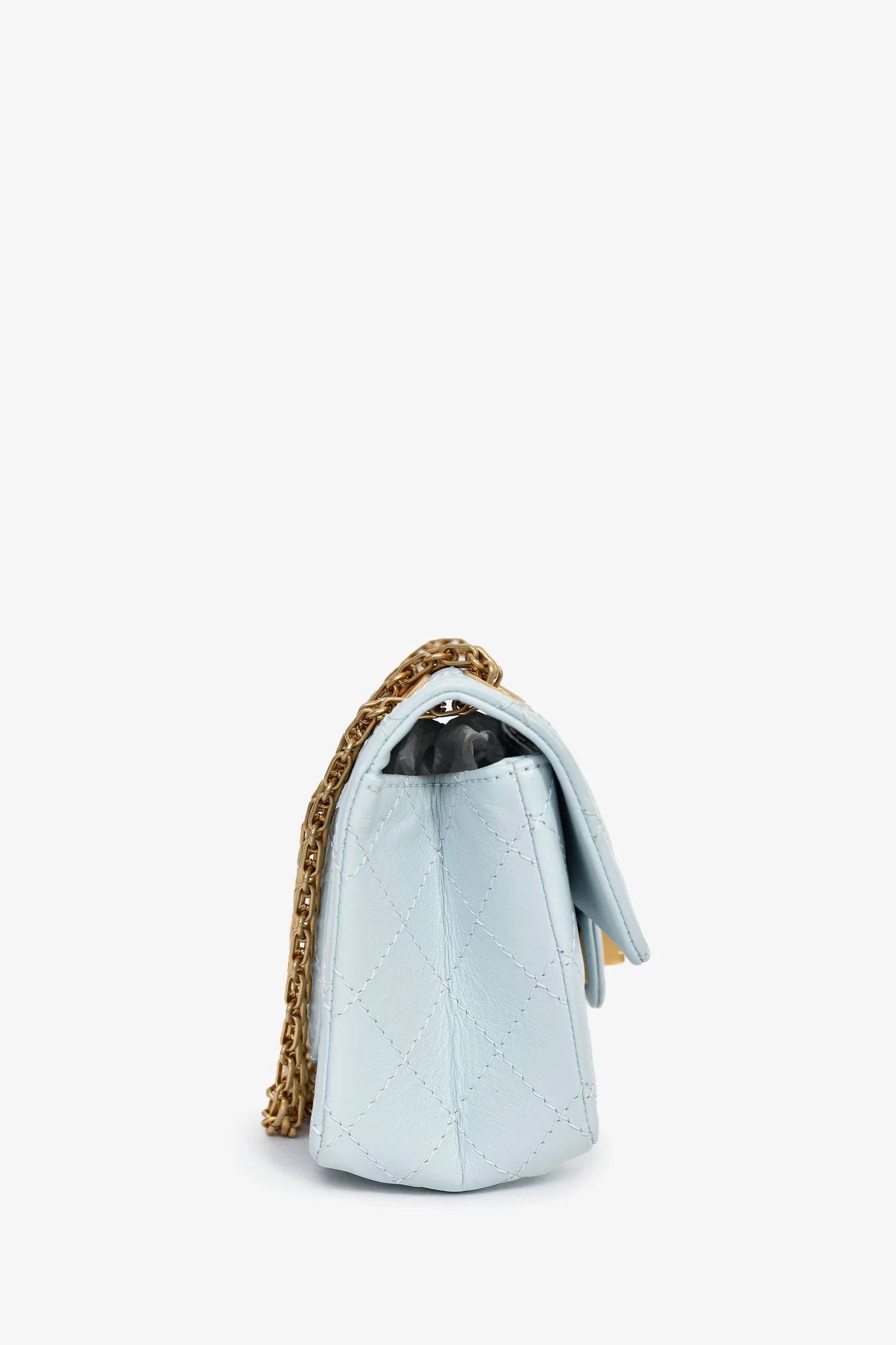 Pre-Loved Chanel™ Blue Calfskin Leather Mini 2.55 Reissue Classic Flap Bag - Image 3