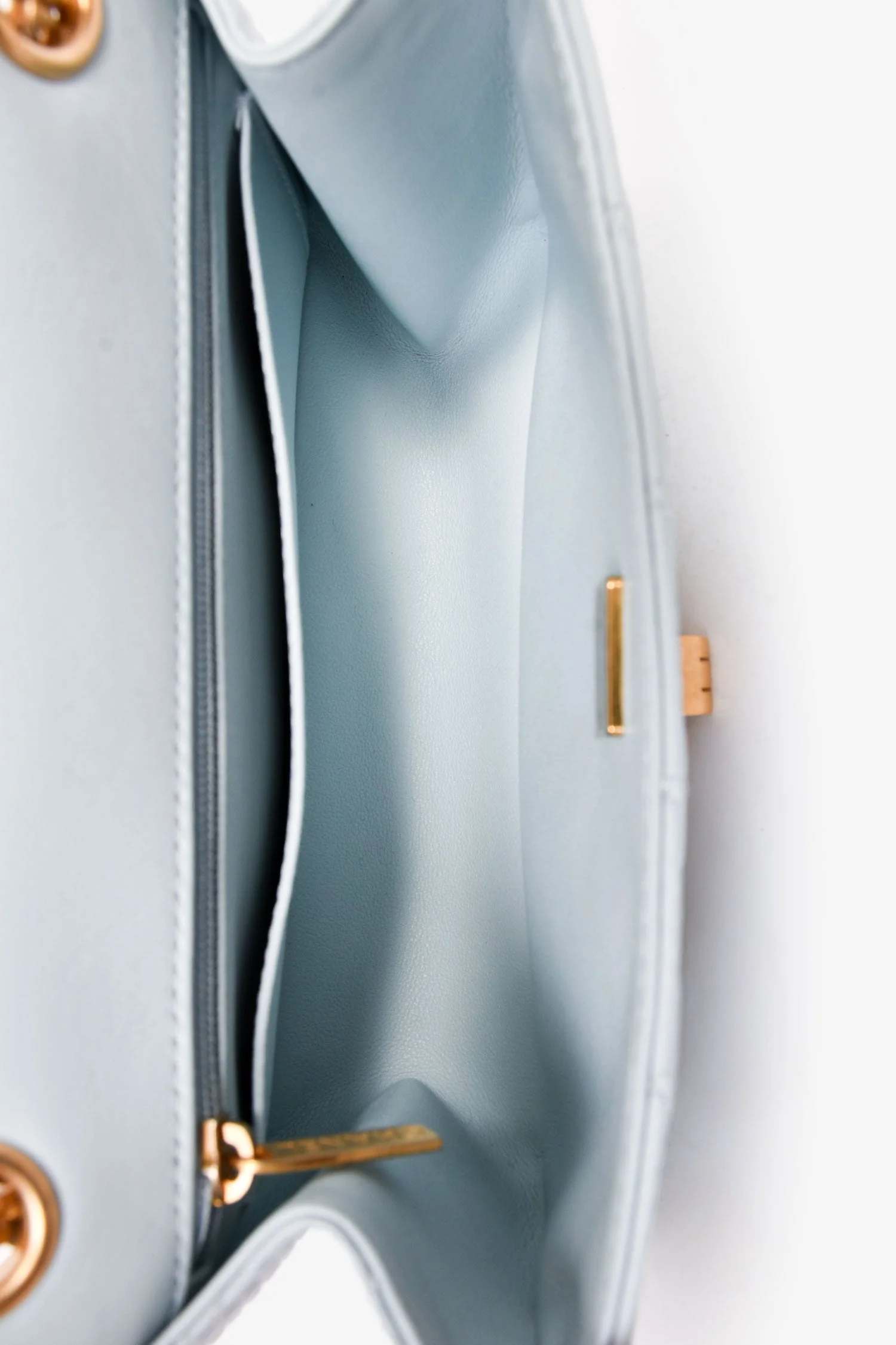 Pre-Loved Chanel™ Blue Calfskin Leather Mini 2.55 Reissue Classic Flap Bag - Image 6