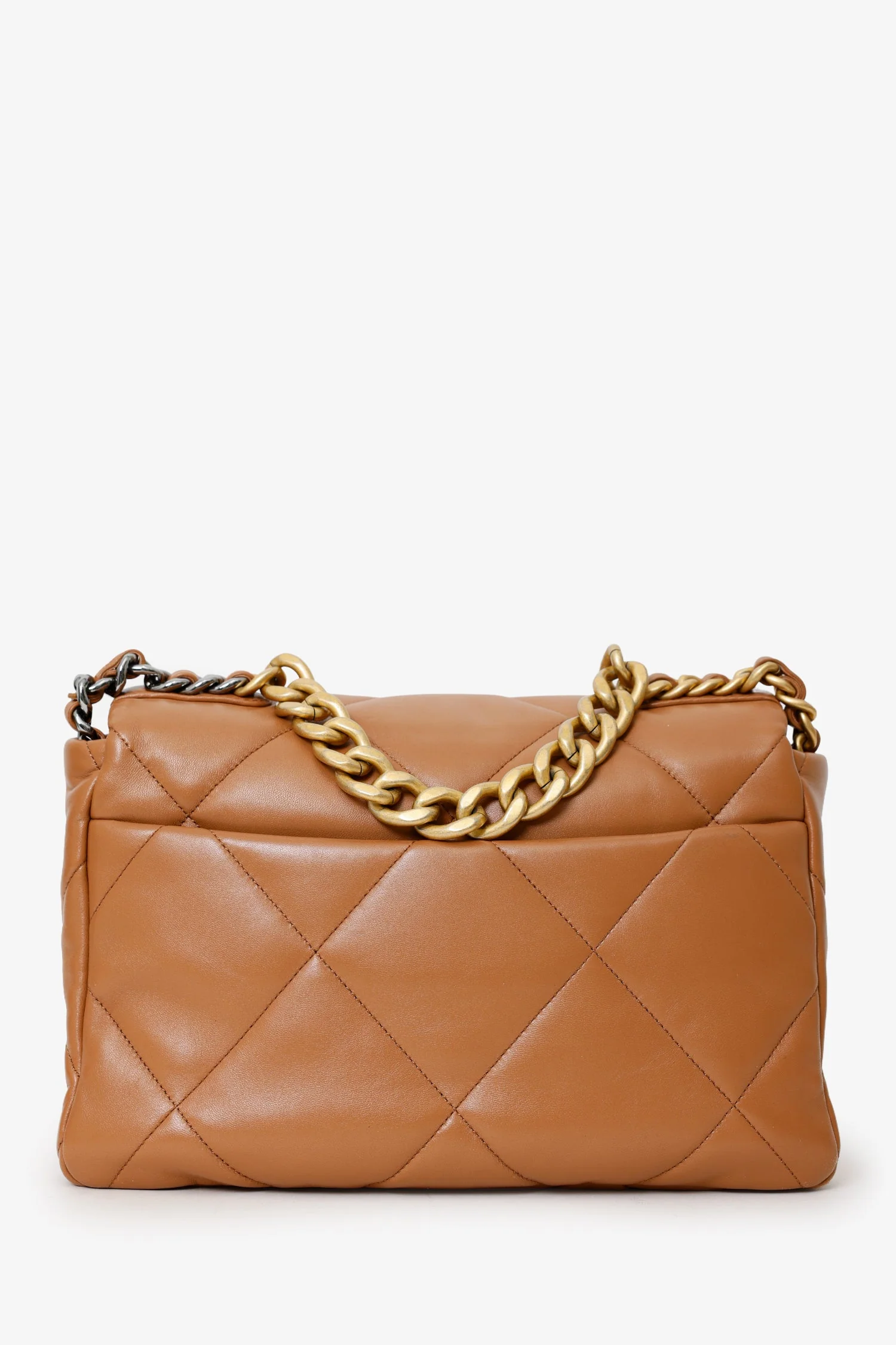 Pre-Loved Chanel™ Brown Leather Chanel 19 Medium Flap Bag - Image 2
