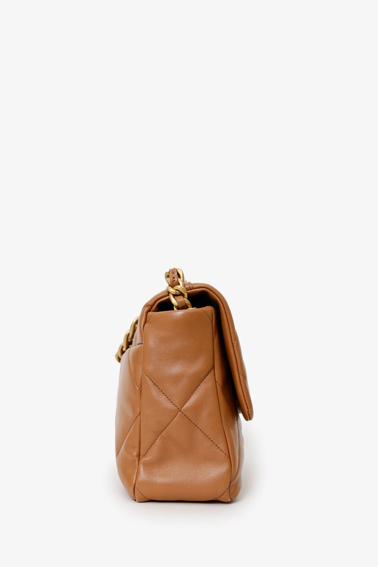 Pre-Loved Chanel™ Brown Leather Chanel 19 Medium Flap Bag - Image 3