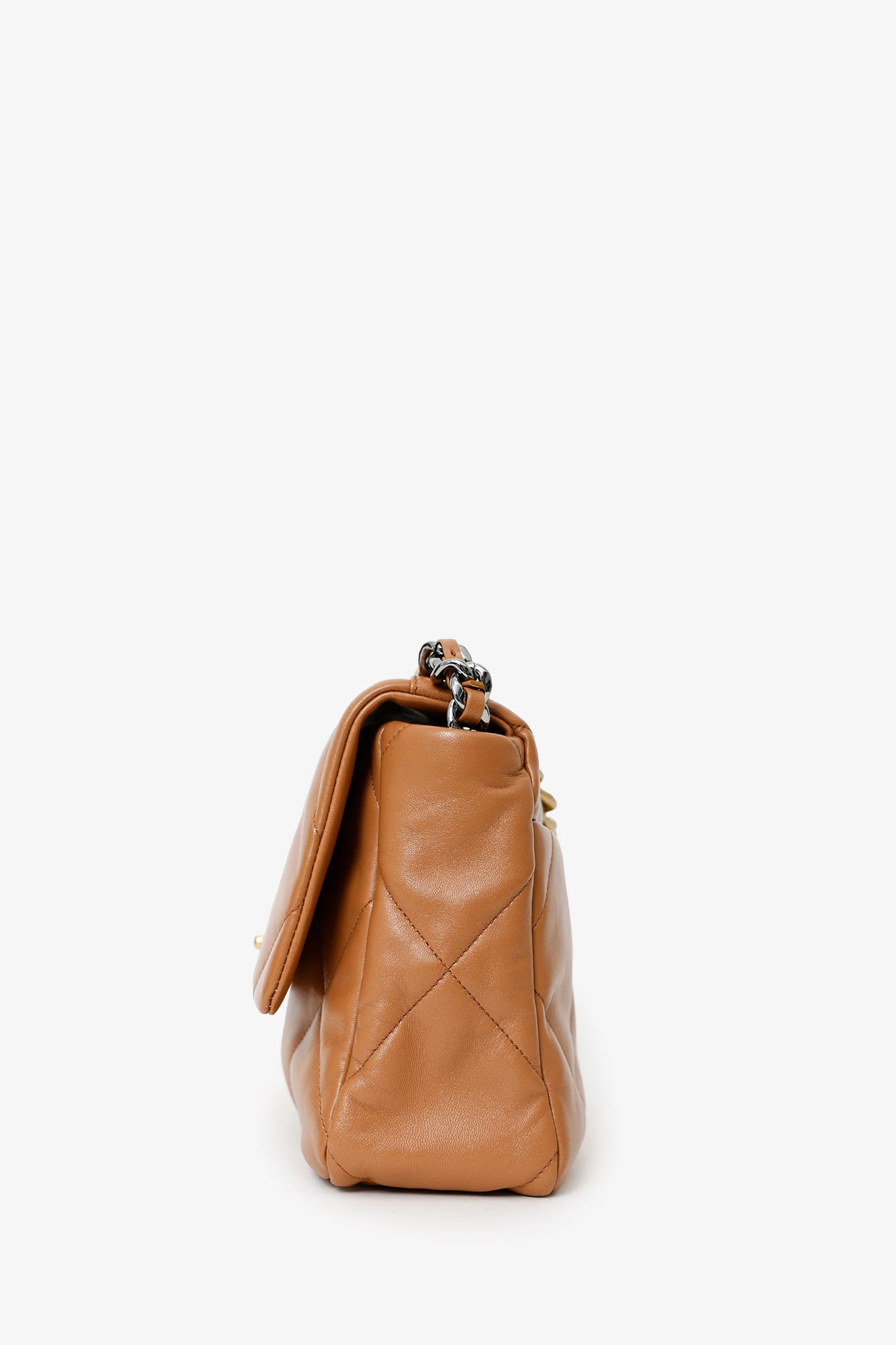 Pre-Loved Chanel™ Brown Leather Chanel 19 Medium Flap Bag - Image 4