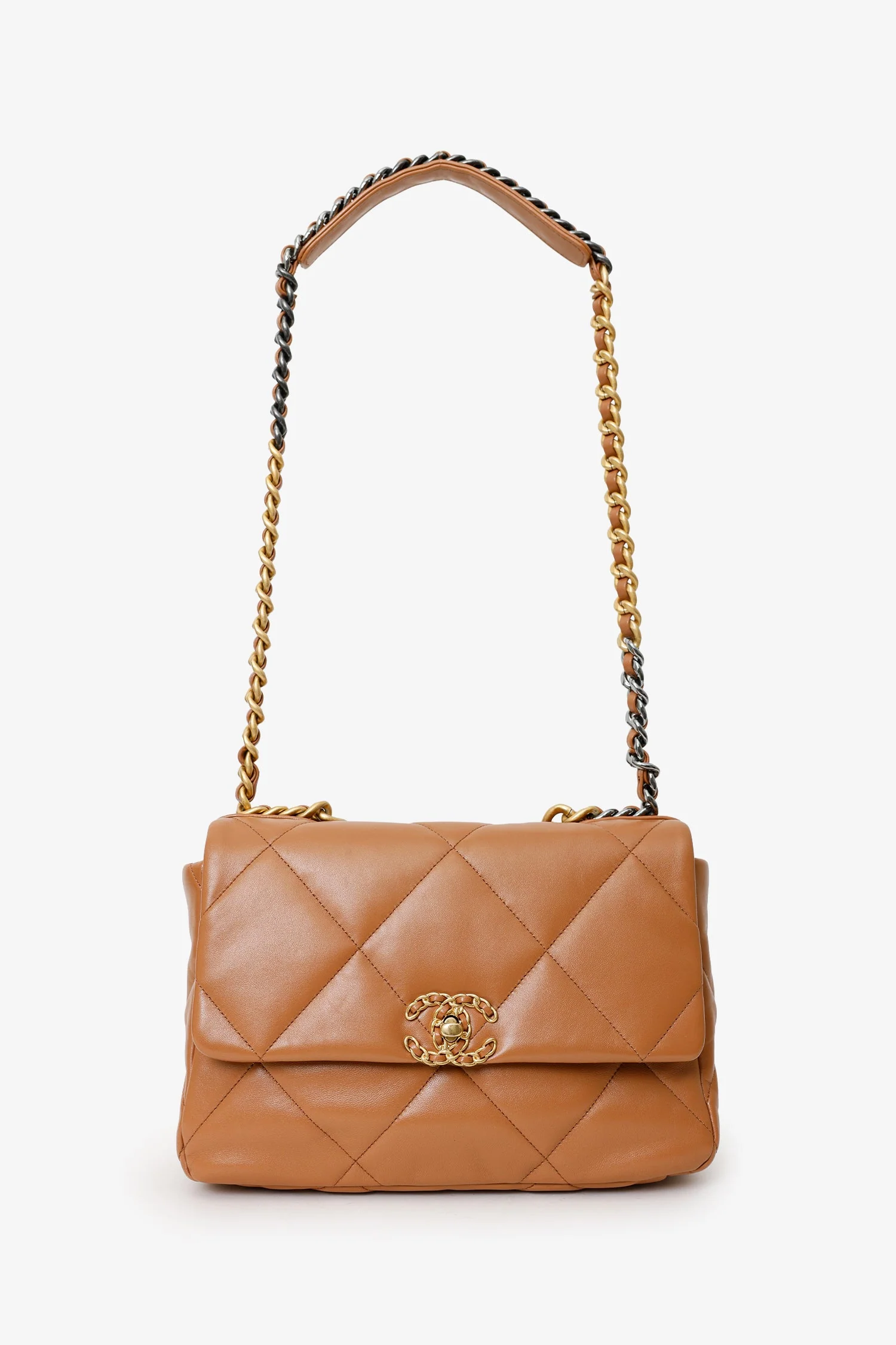 Pre-Loved Chanel™ Brown Leather Chanel 19 Medium Flap Bag - Image 6