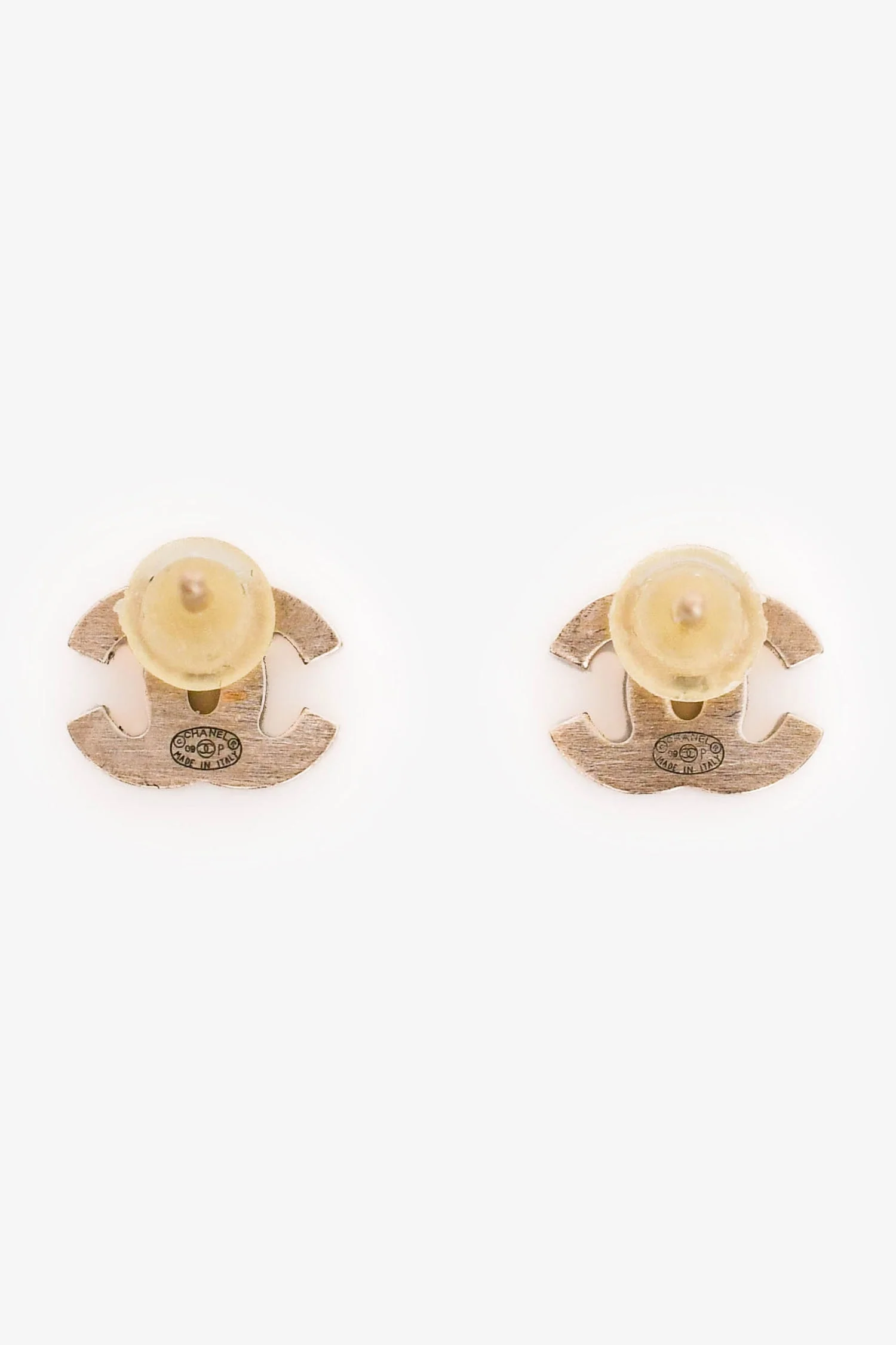 Pre-Loved Chanel™ Crystal Embellished CC Stud Earrings - Image 2