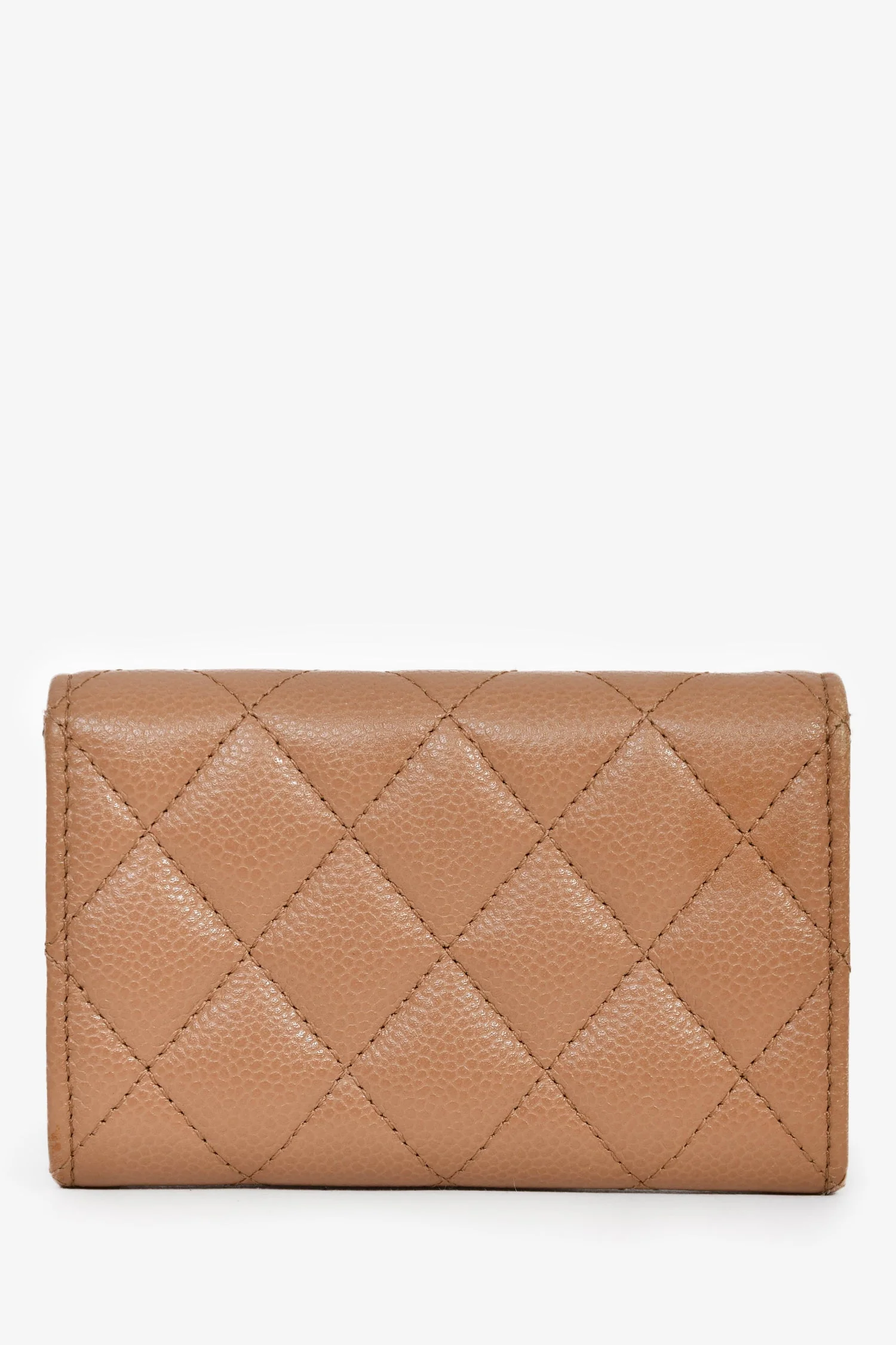 Pre-Loved Chanel™ Dark Beige Caviar Leather Card Holder - Image 2